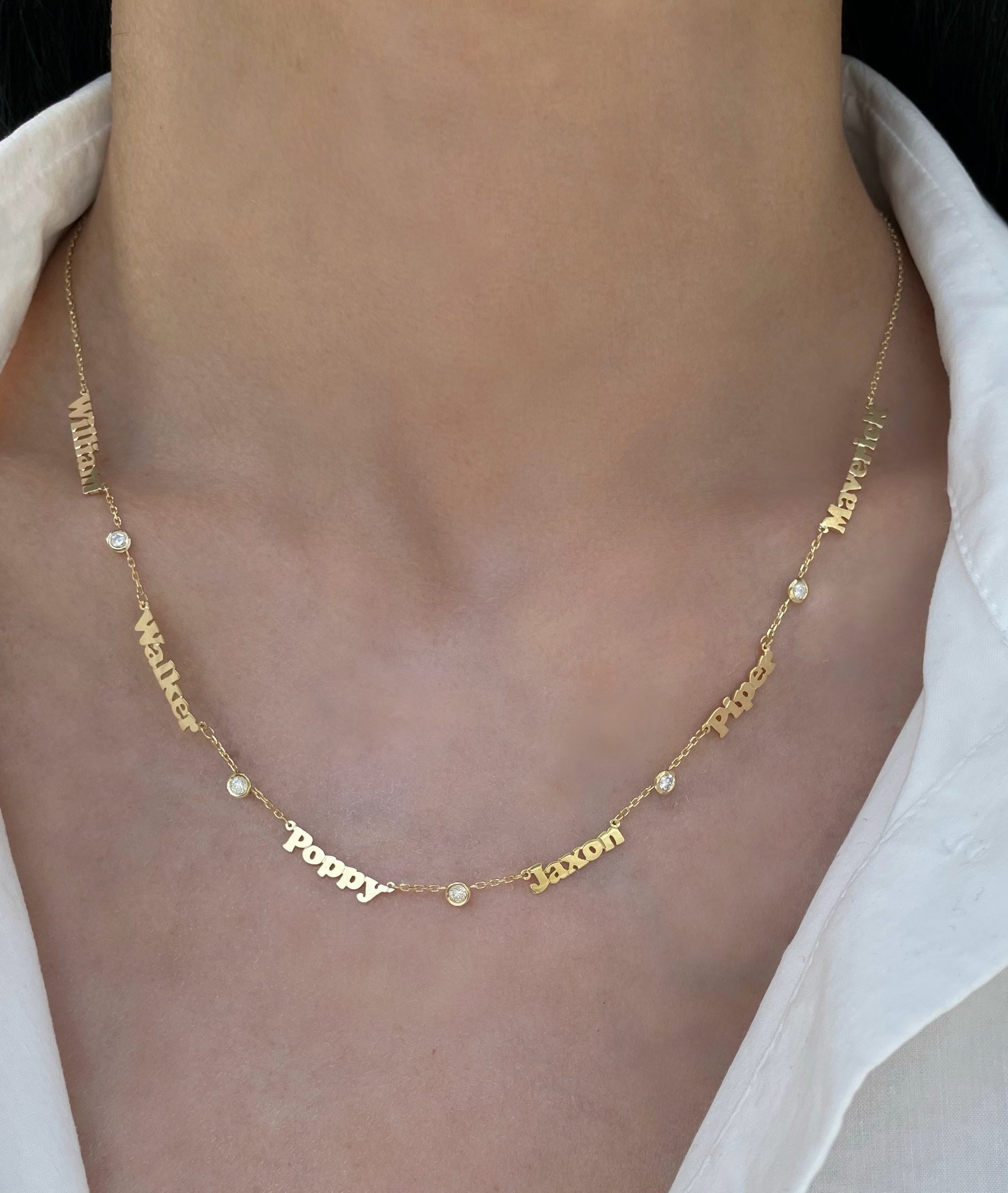 Mini Me Multi Name With Diamonds