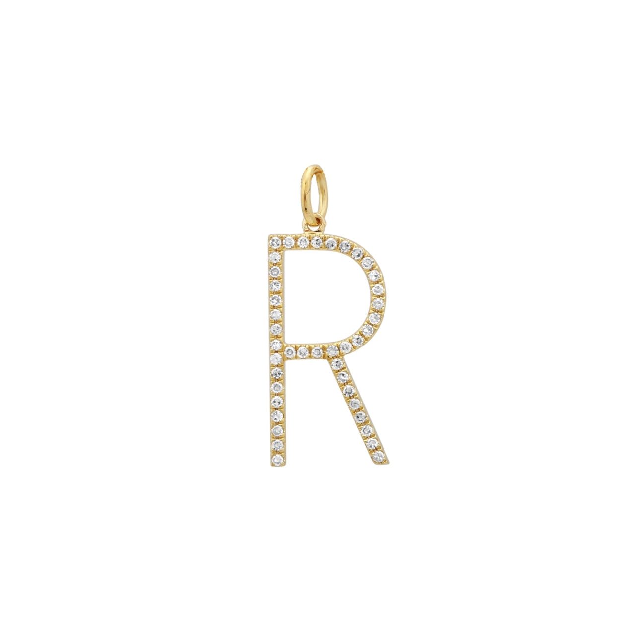 Large Pave Diamond Initial Charm