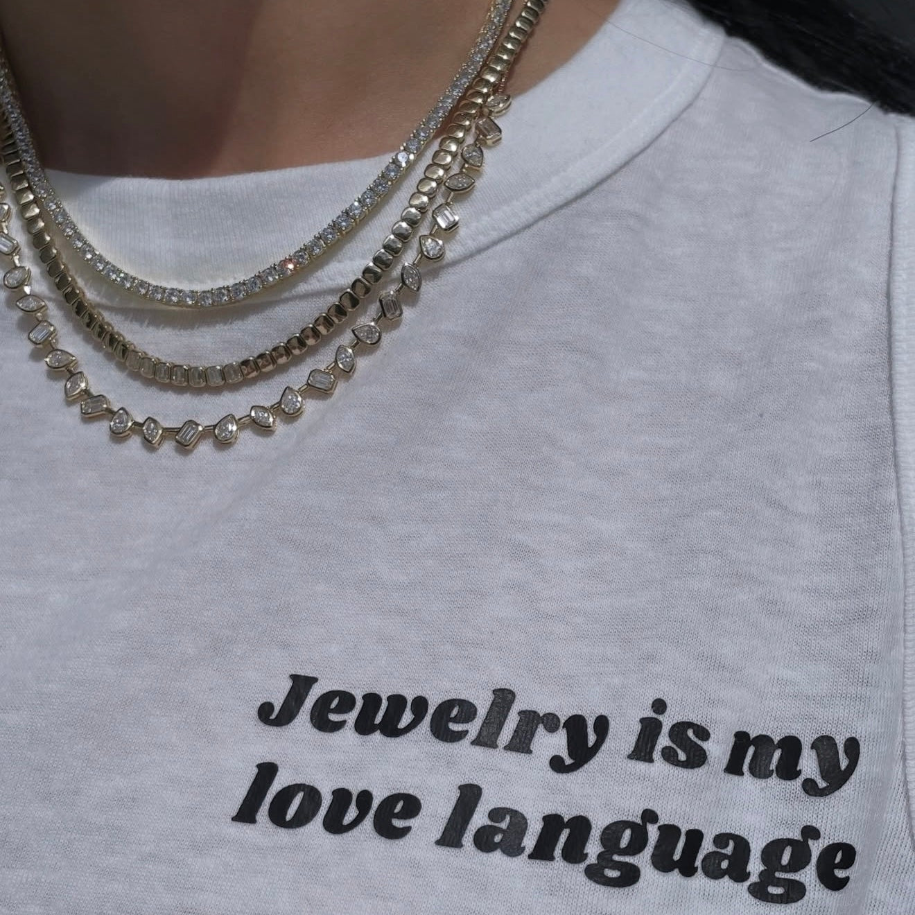 Multi Shaped Lab Diamond Tennis Necklace