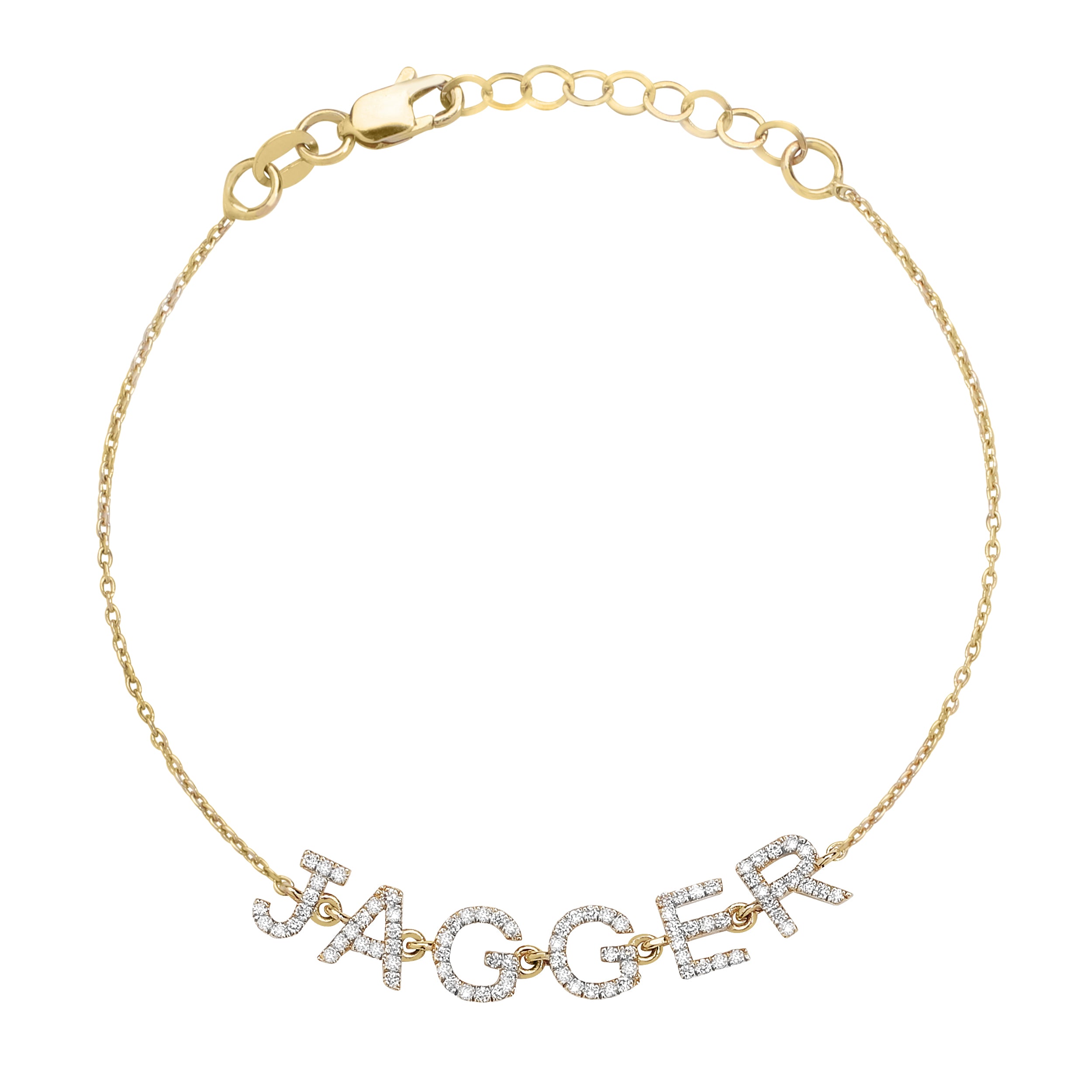 Small Diamond Letter/Number Bracelet