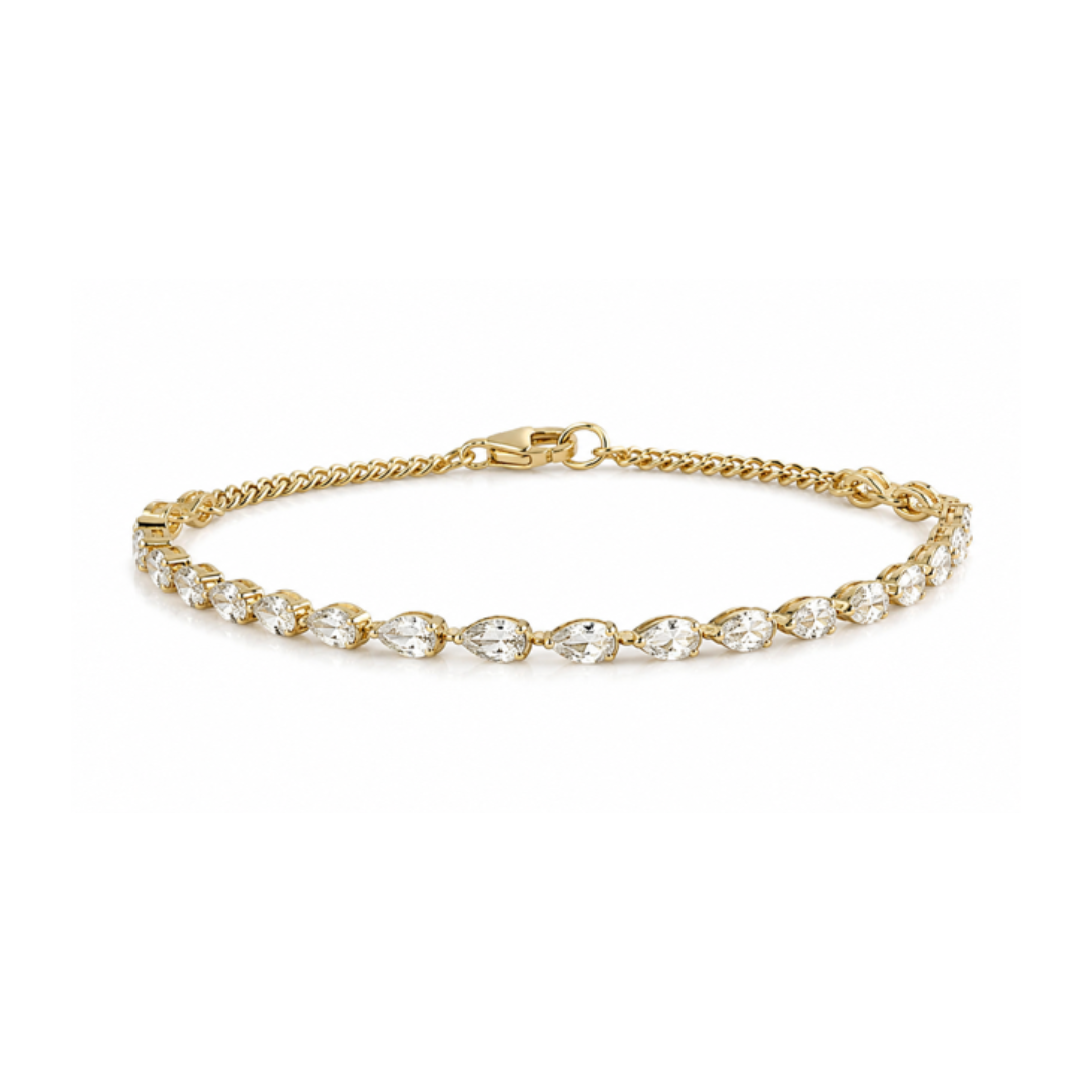 Lab Pear Diamond Bracelet