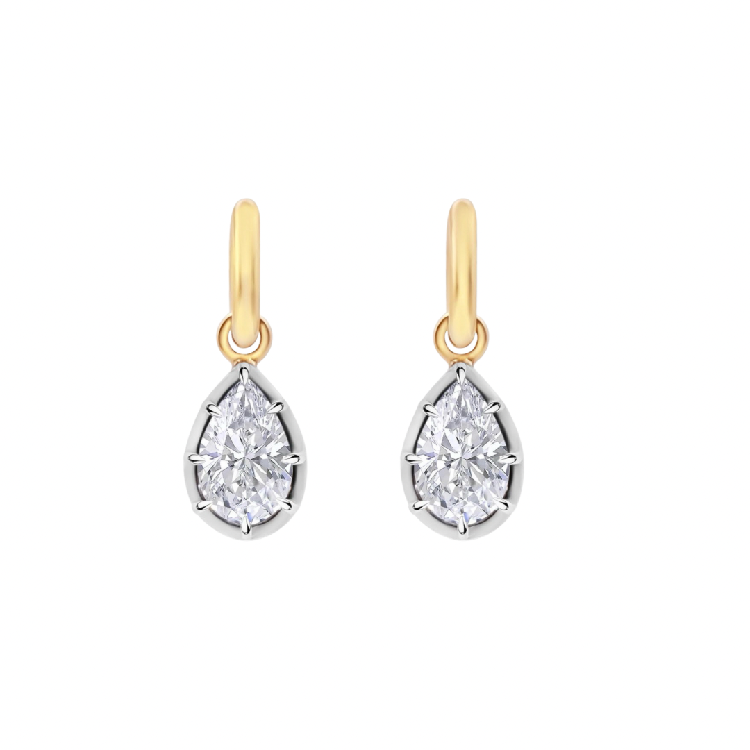 Lab Diamond Pear Drop Earrings