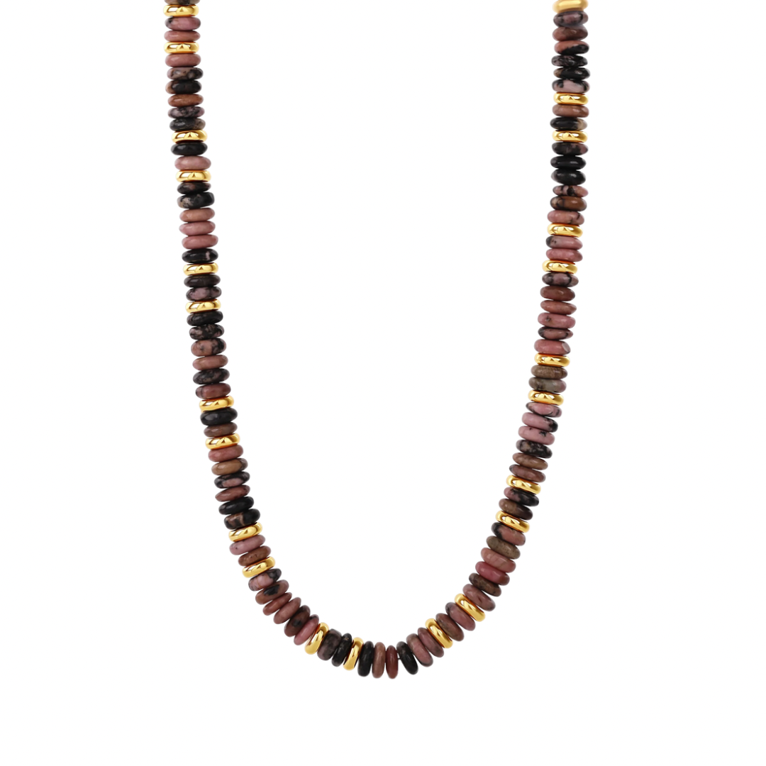 Pink and Brown Stone Necklace