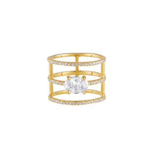 Oval Diamond Cage Ring