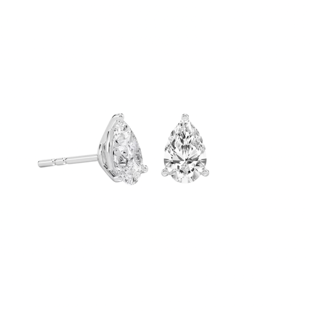 Lab Pear Diamond Studs