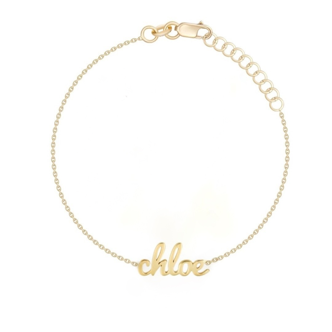 Small Script Gold Name Bracelet