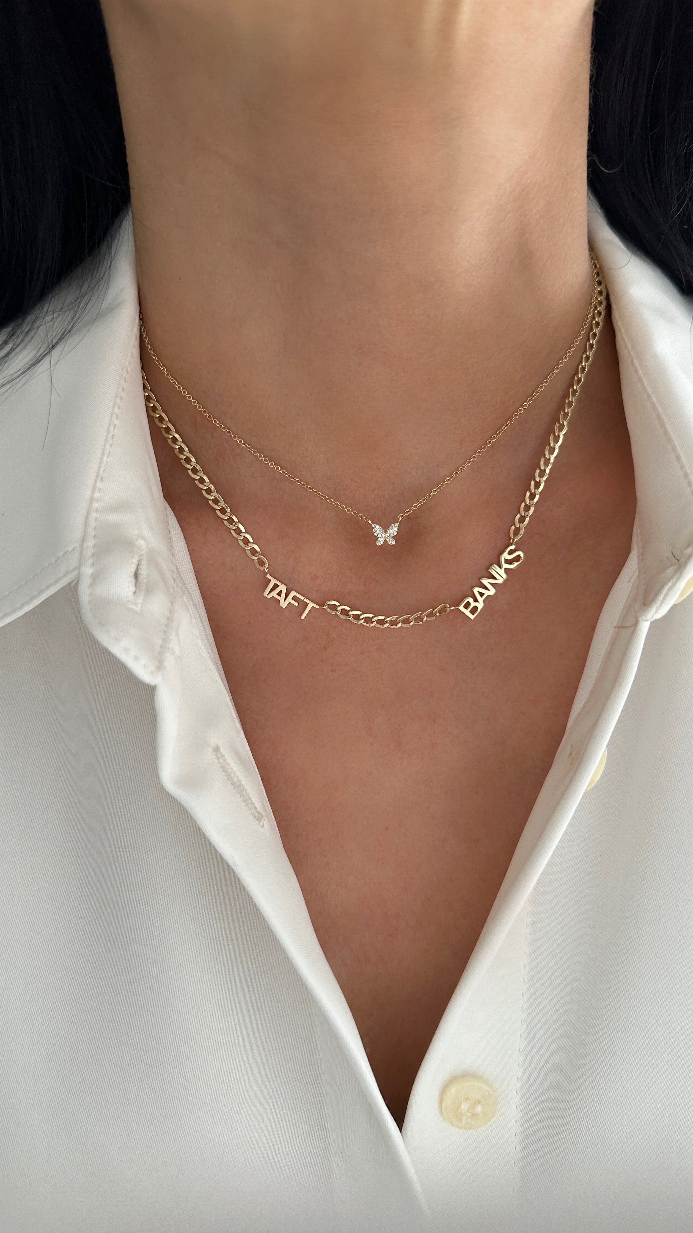 Small Cuban Link Multi Name Necklace