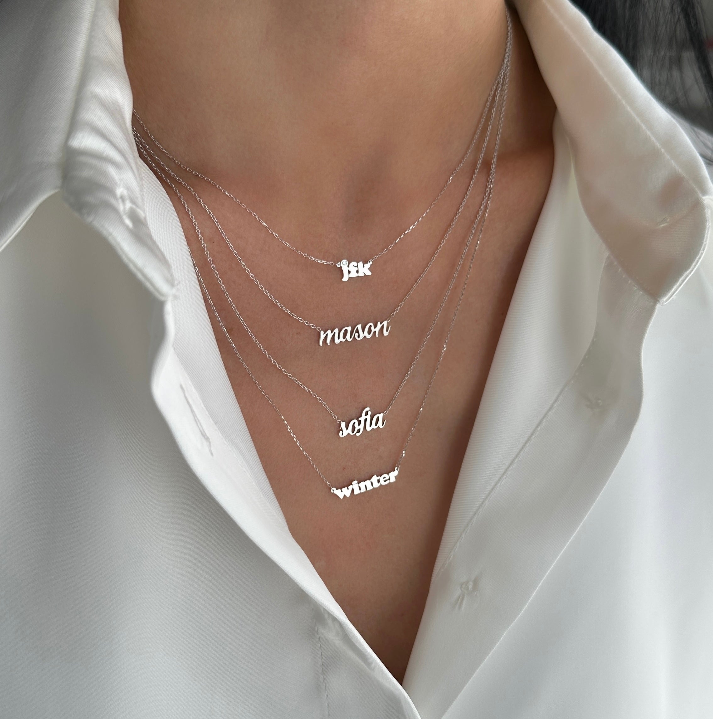 Small Script Gold Name Necklace