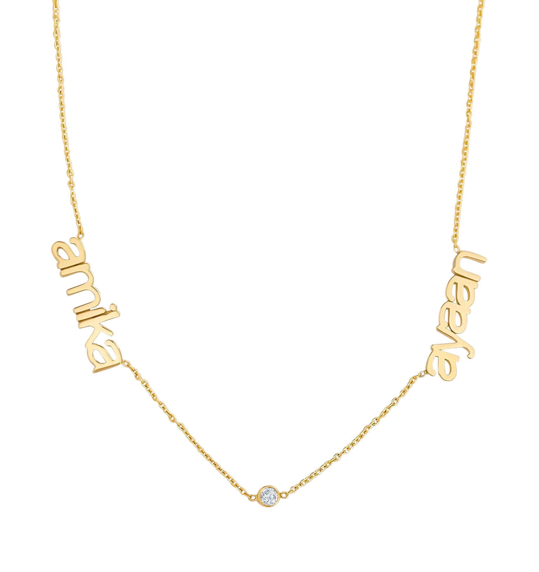 Modern Slim Multi Name Necklace