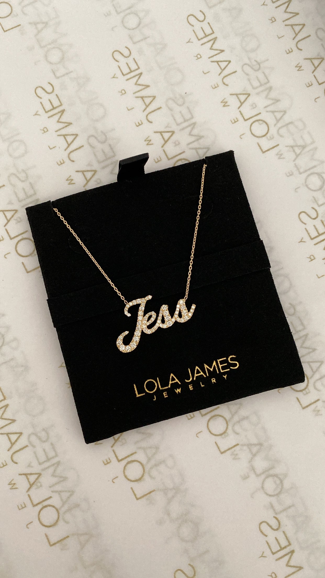 Large Script Diamond Name Necklace