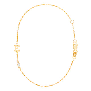 Gold Rush- Diamond Single Initial with Diamond Accent in Chain- Lola James Jewelry 