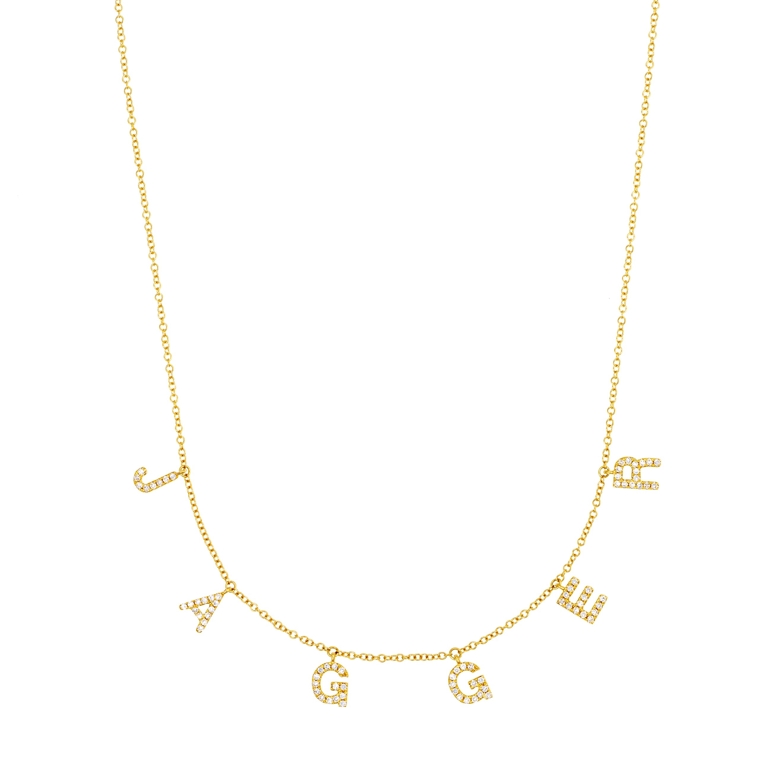 Dangling Diamond Name Necklace