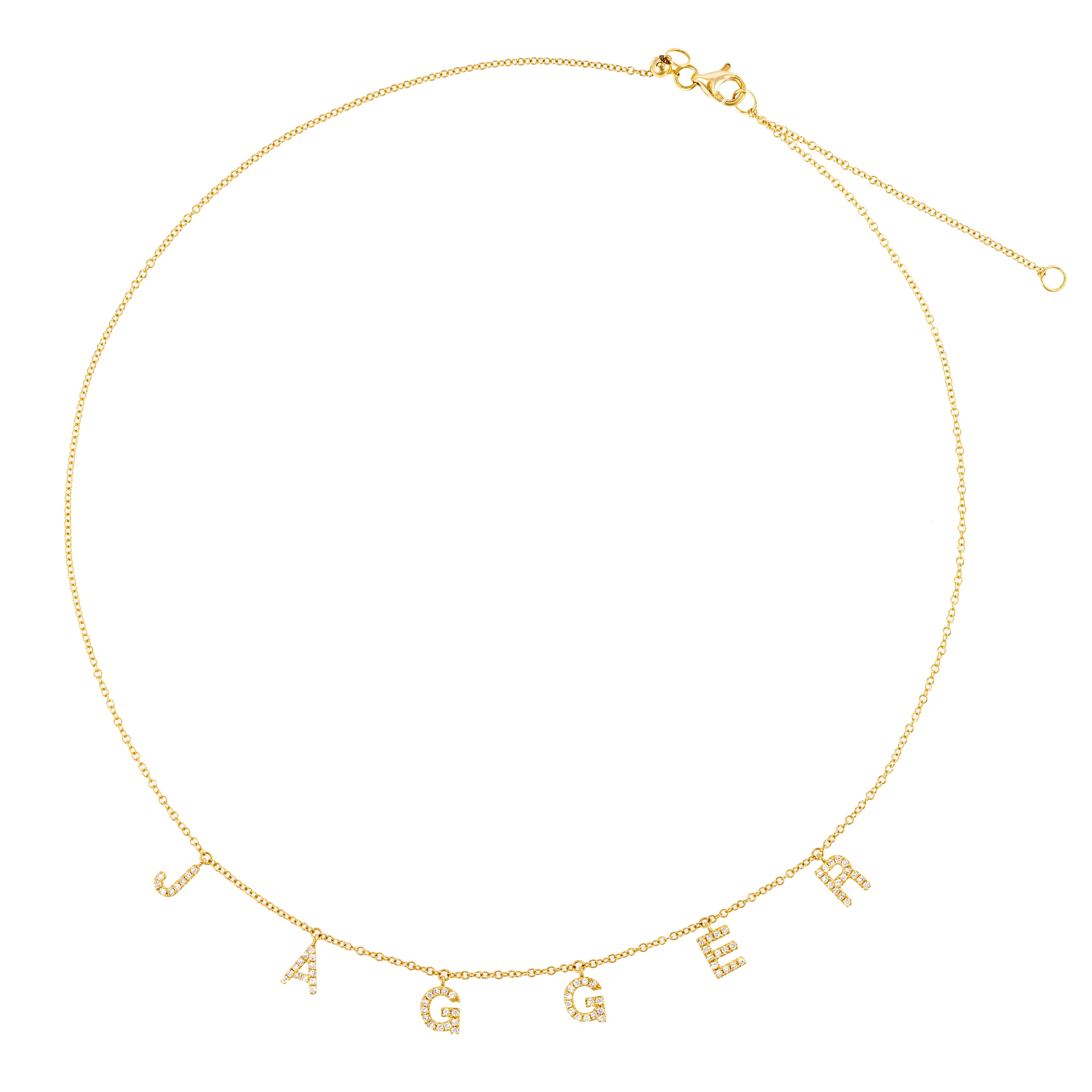 Dangling Diamond Name Necklace