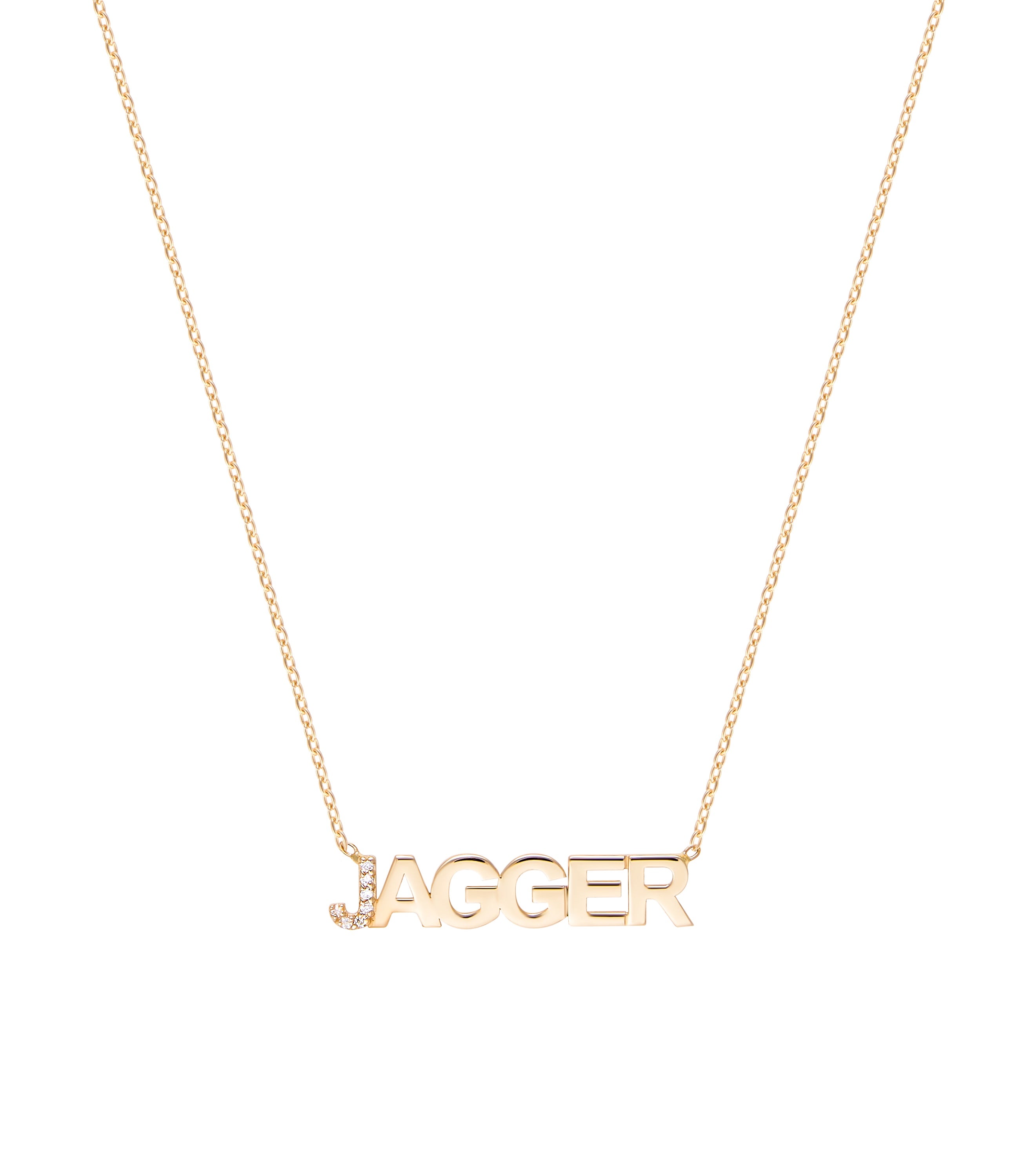 First Letter Diamond Uppercase Name Necklace