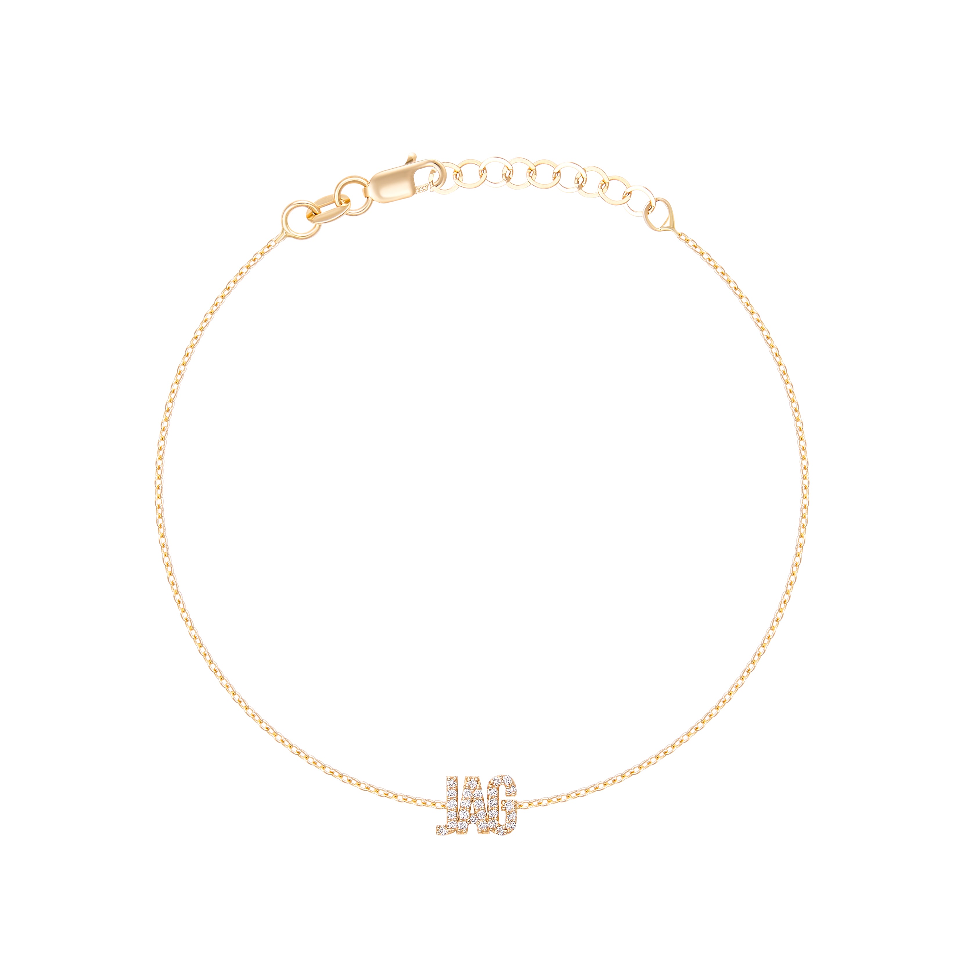 Diamond Uppercase Name Bracelet