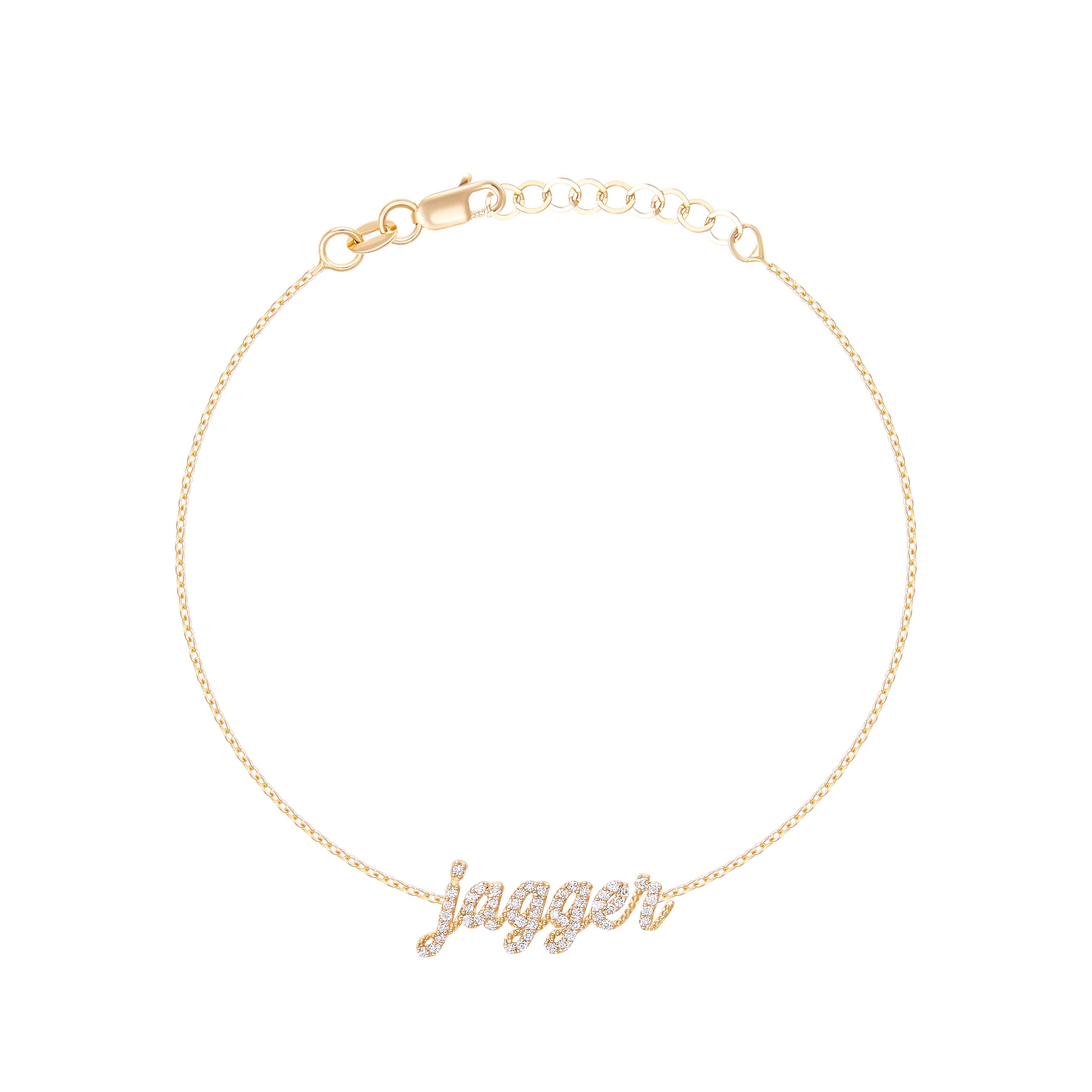 Small Diamond Script Name Bracelet
