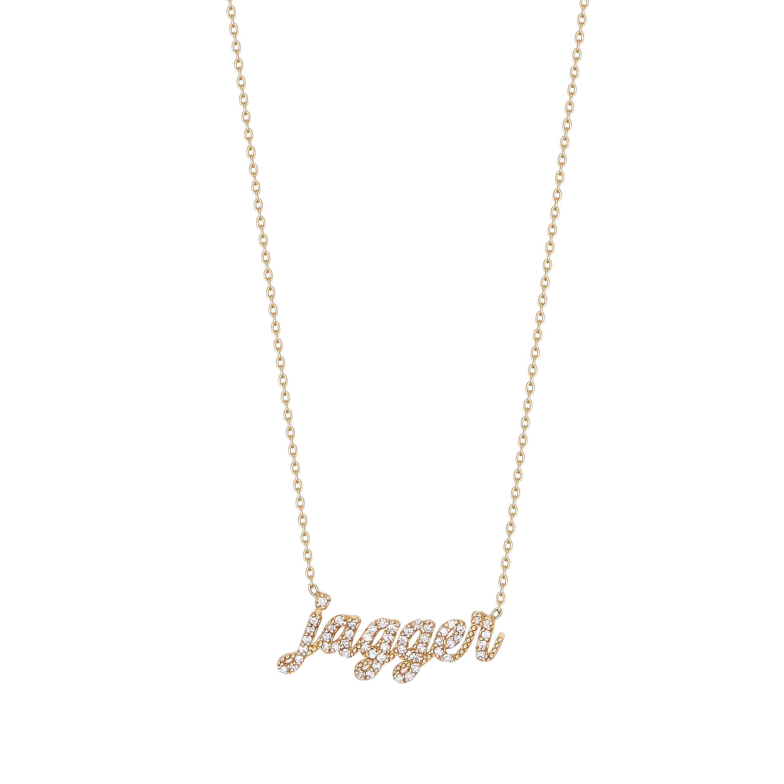 Small Diamond Script Name Necklace - Font #1