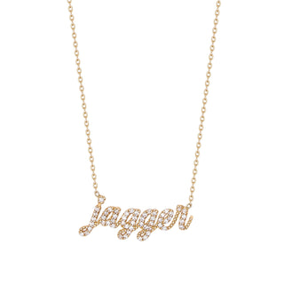 Small Diamond Script Name Necklace - Font #1