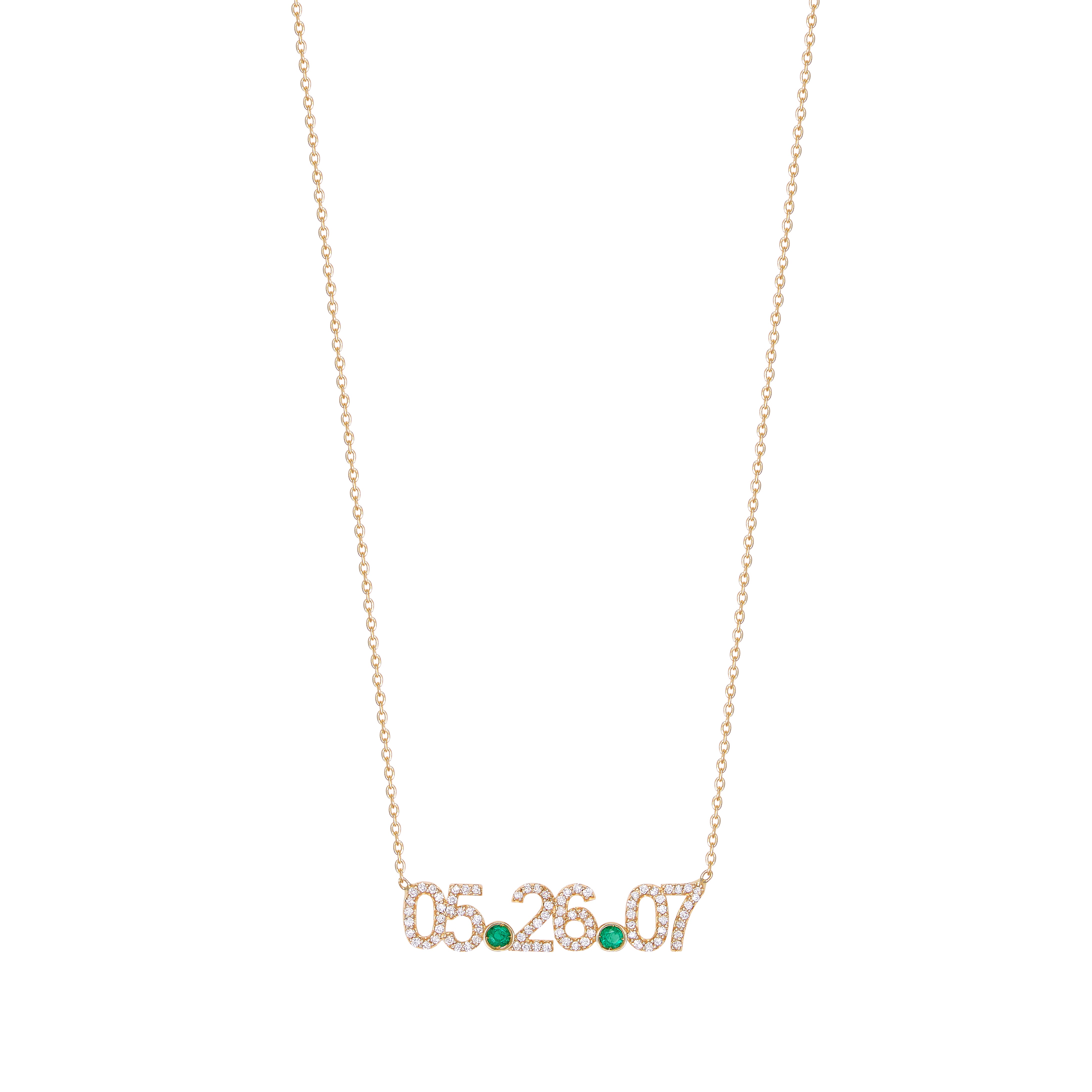 Diamond Date with Stones Necklace