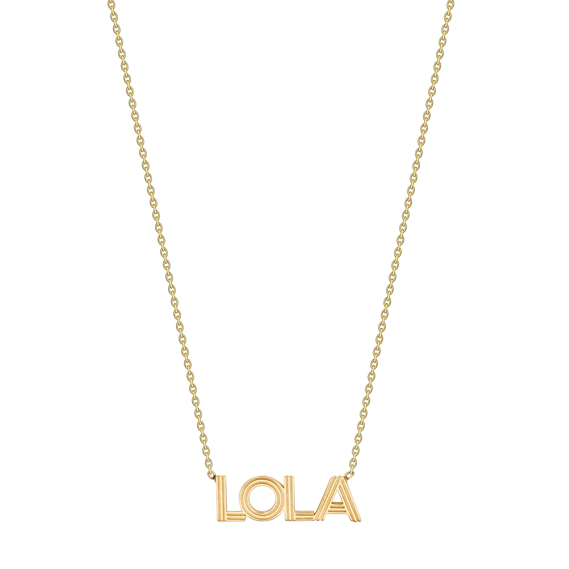 Small Fluted Name Necklace