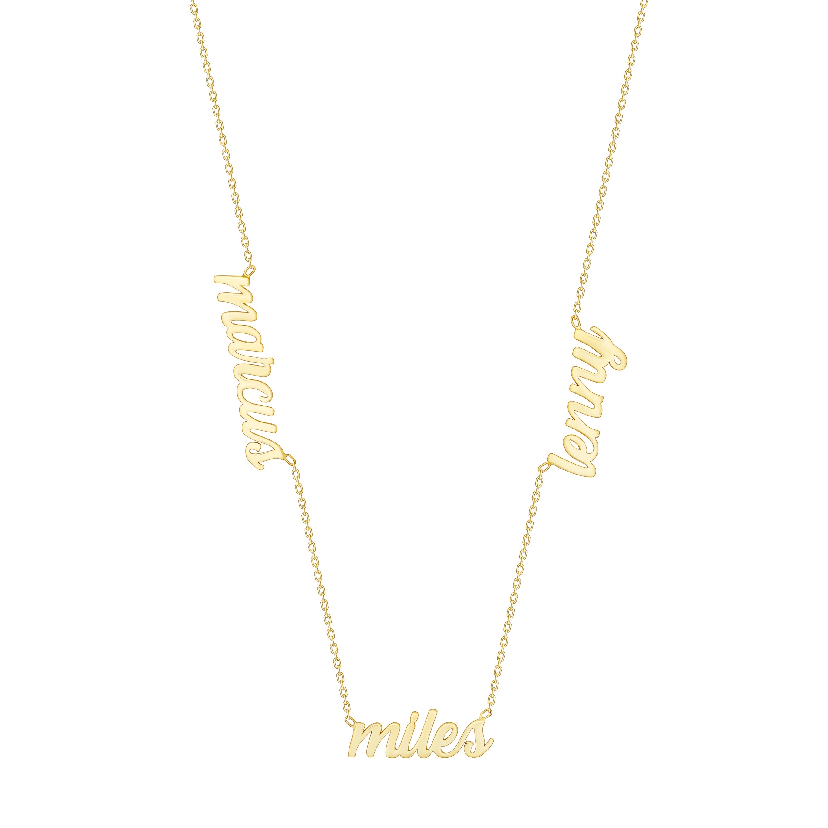 Small Script Multi Name Necklace