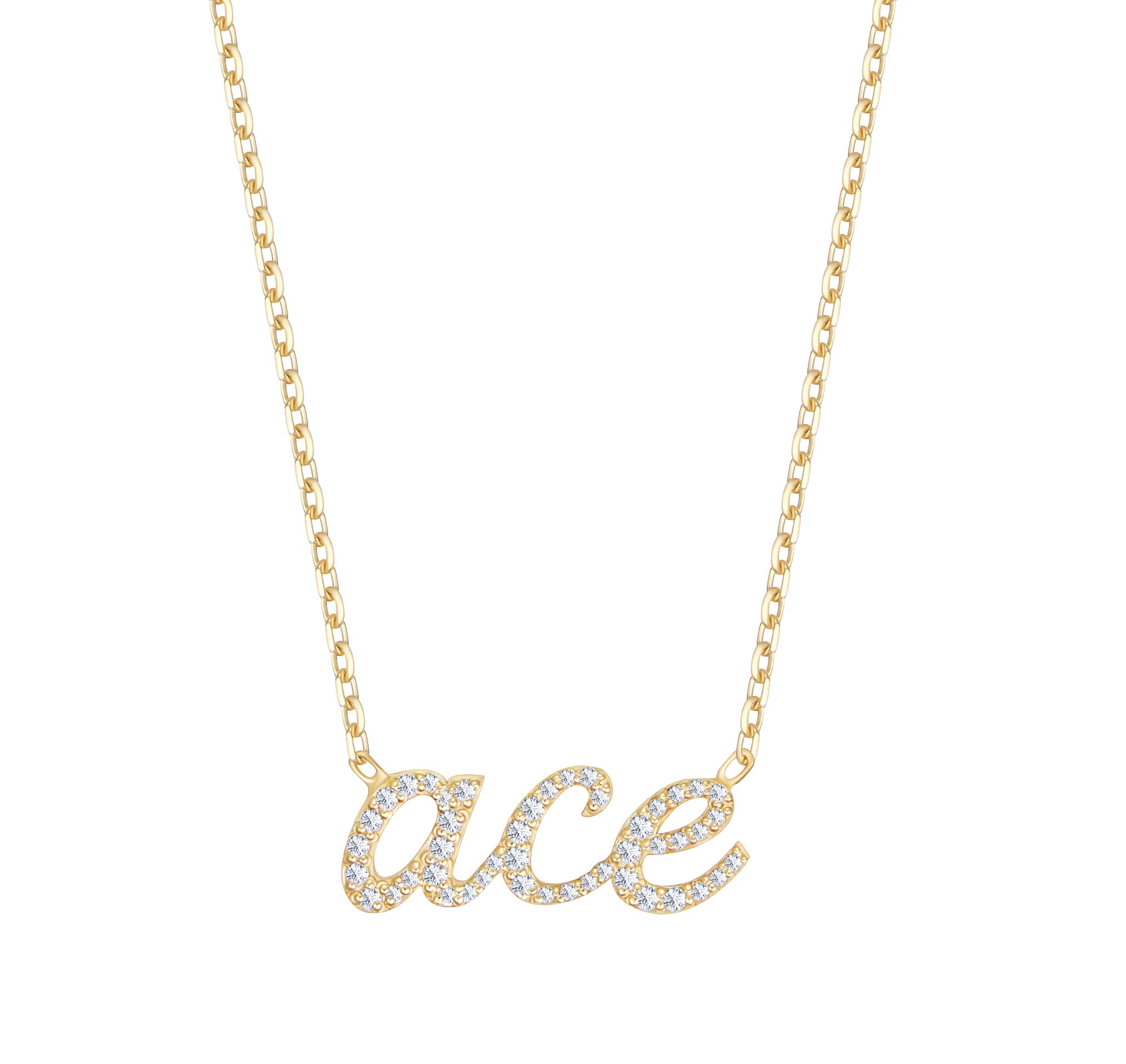 Large Script Diamond Name Necklace