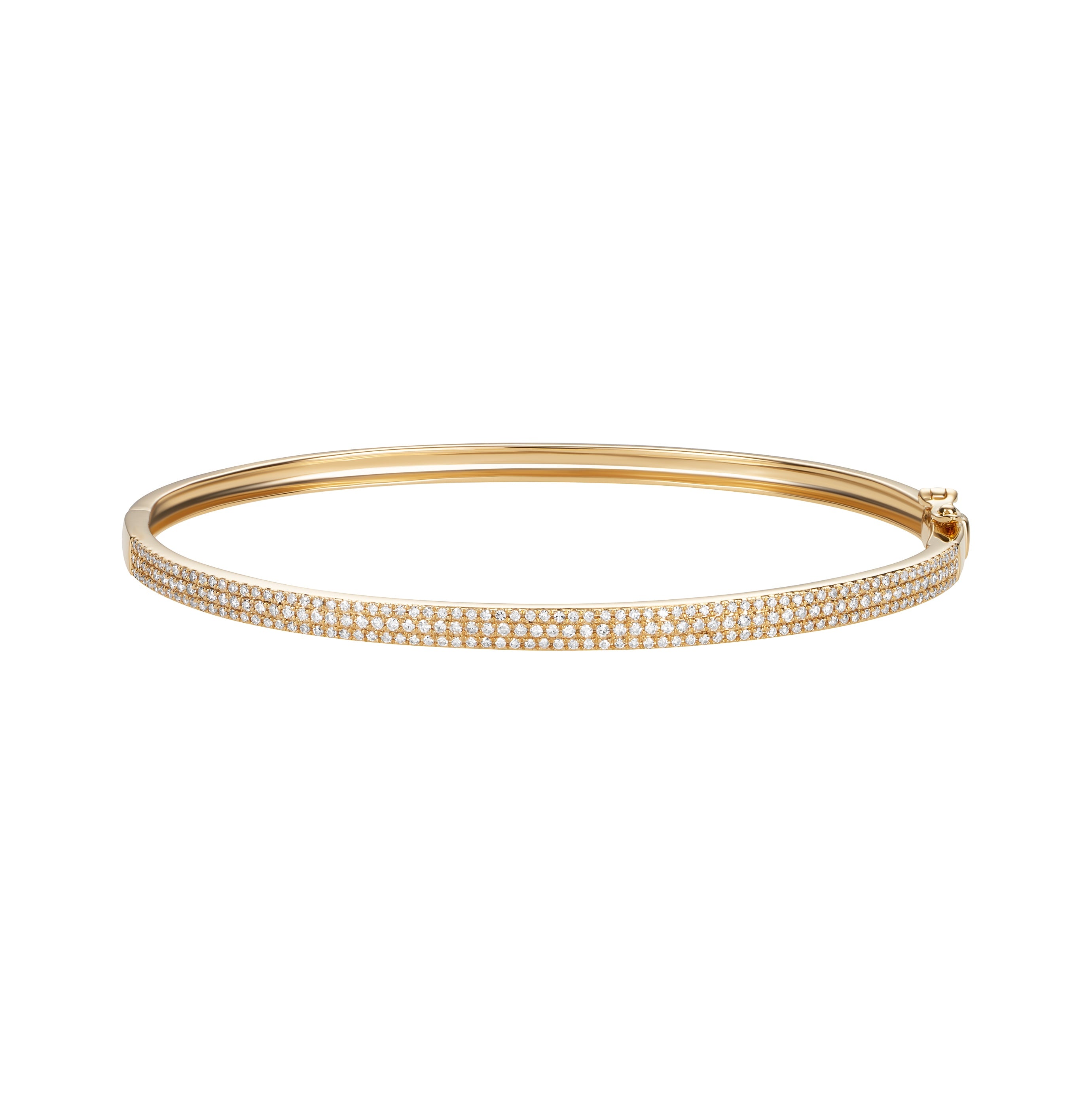 3 Row Pave Diamond Bangle