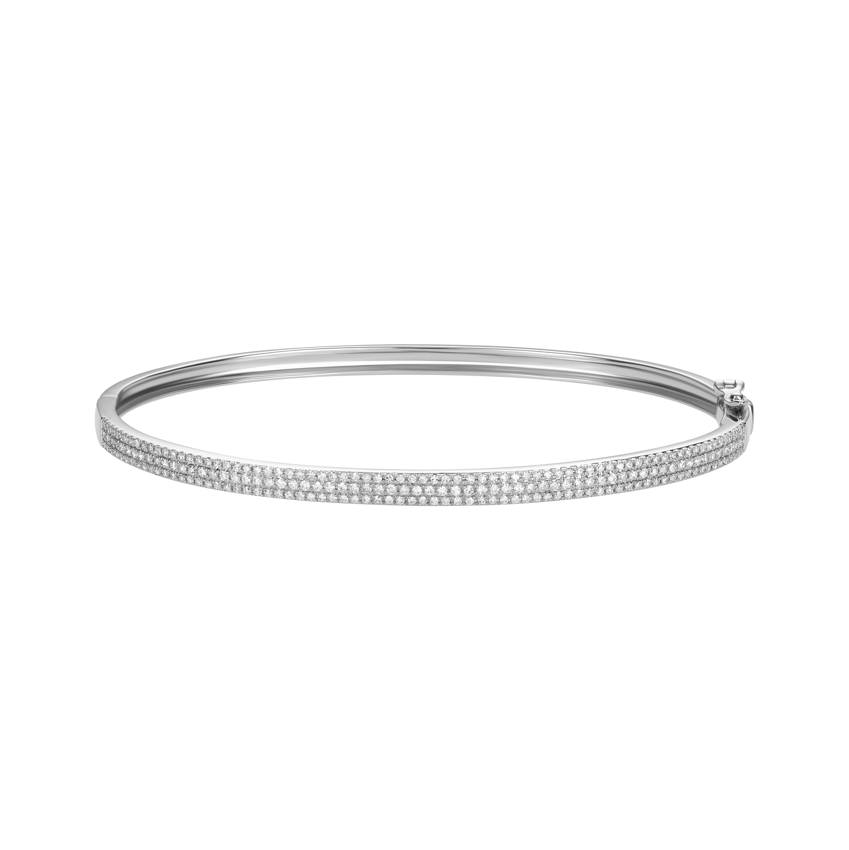3 Row Pave Diamond Bangle