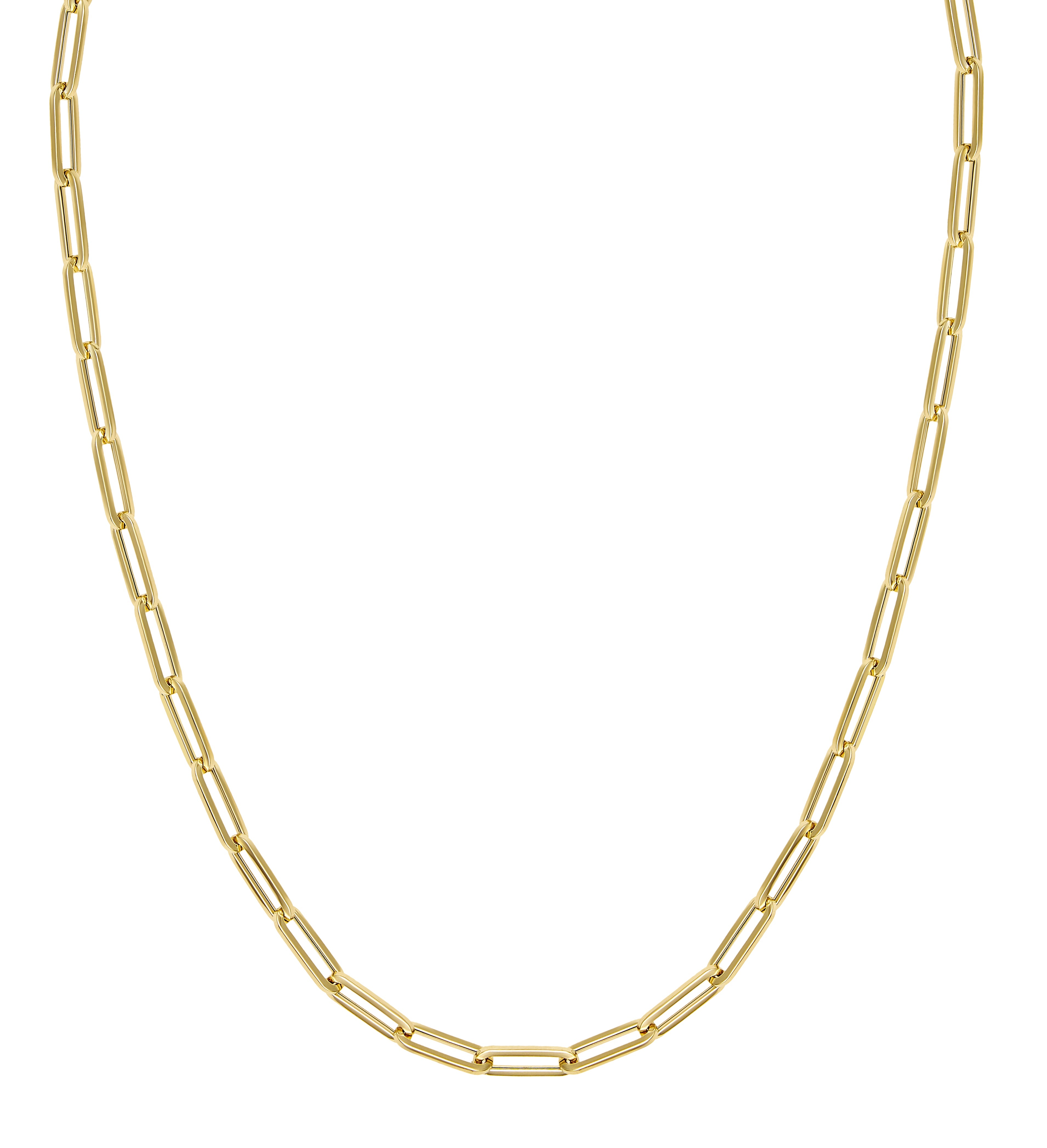 Medium 14K Gold Paper Clip Chain