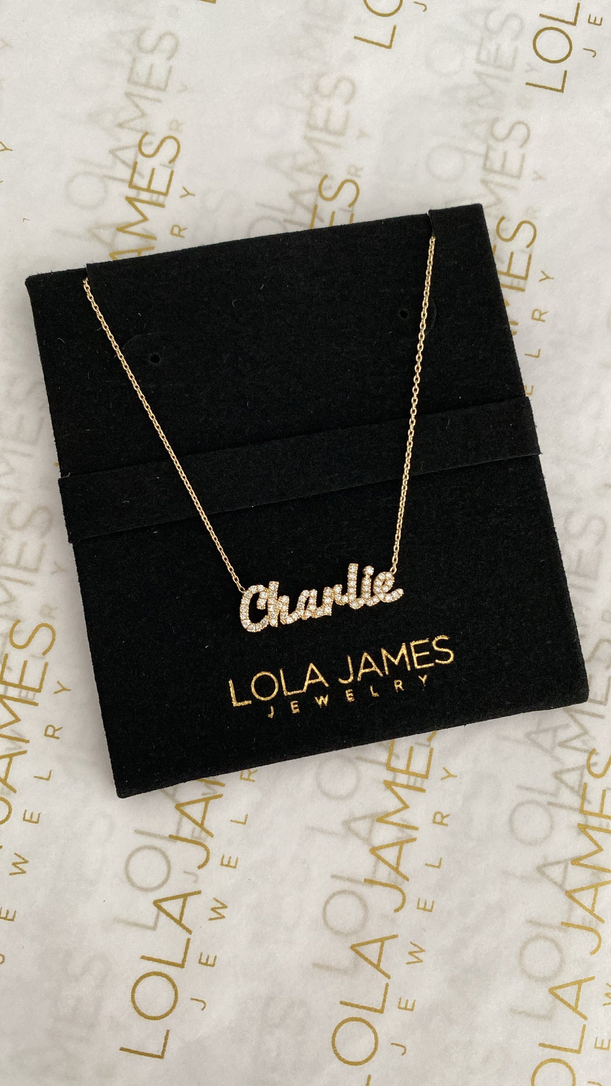 Small Script Diamond Name Necklace - font #2