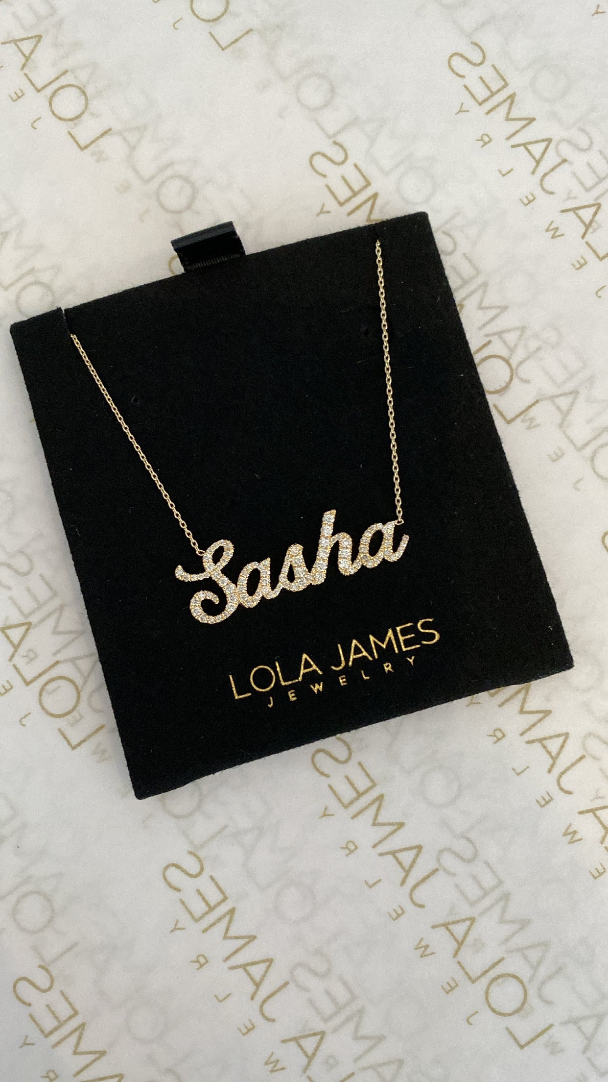Large Script Diamond Name Necklace