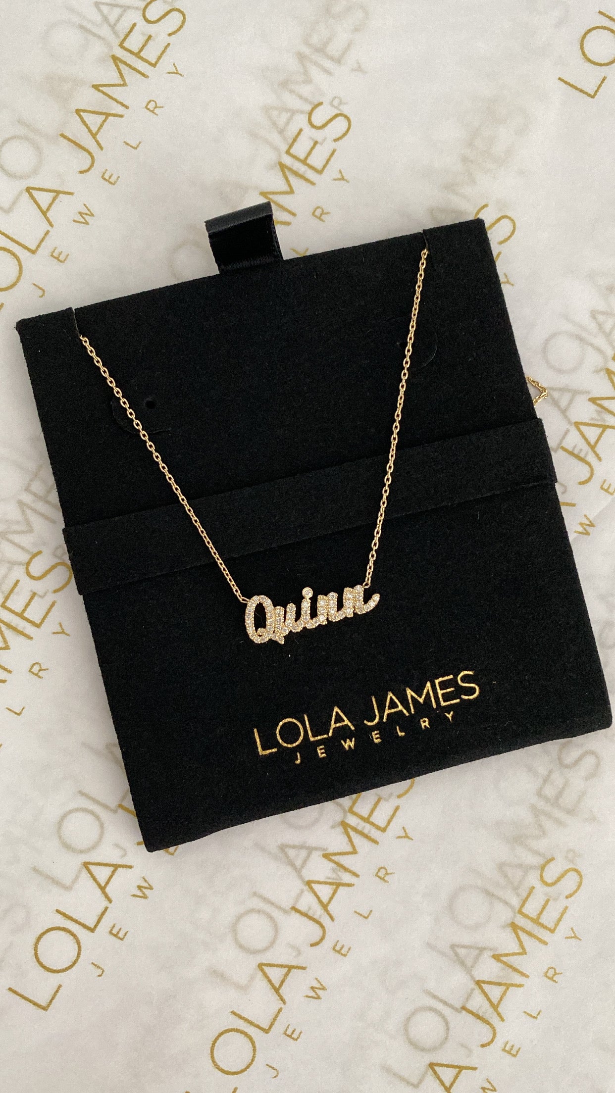 Small Script Diamond Name Necklace - font #2