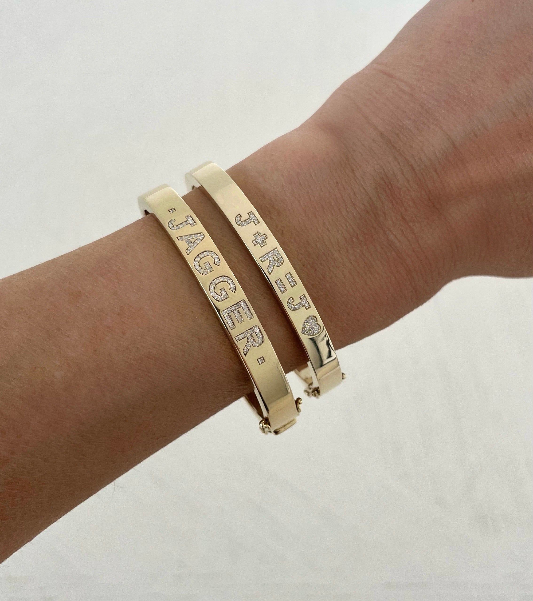 Slim Diamond Personalized Bangle
