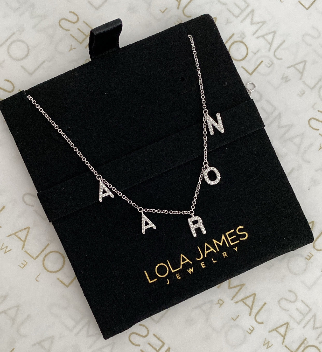 Dangling Diamond Name Necklace