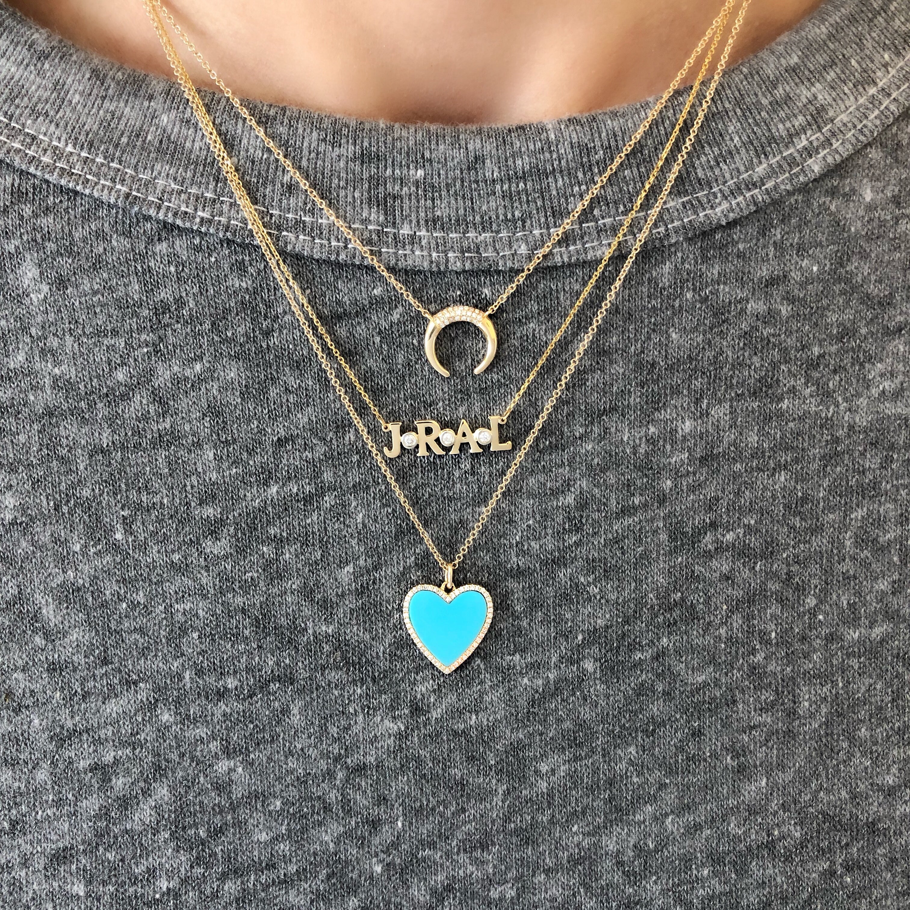 Initials and Diamond Necklace