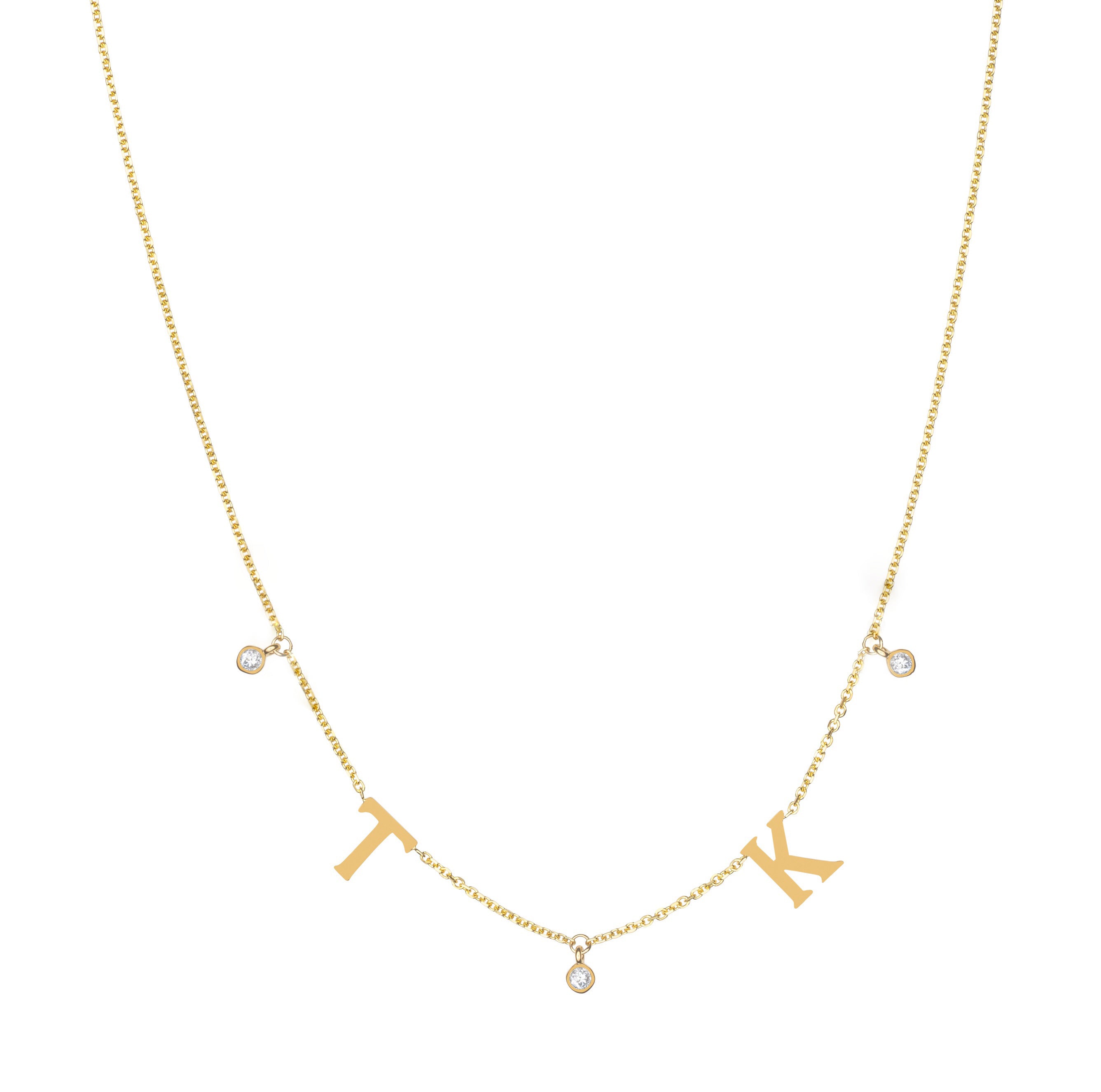 Squad Goals Spaced Out -  Dangling Personalized Initials Diamond Accents- Lola James Jewelry 