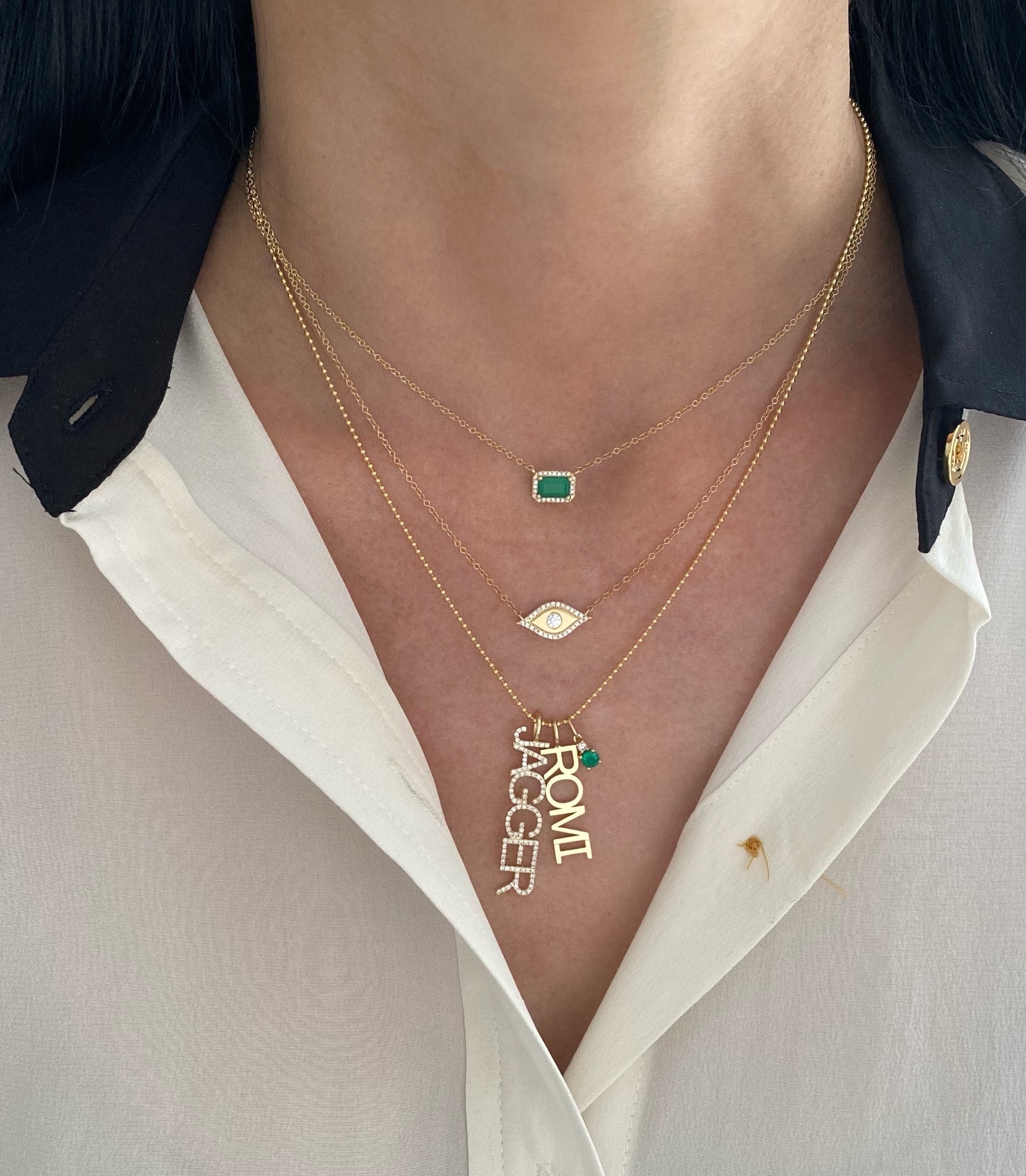 Diamond Block Name Charm