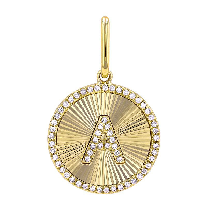 Fluted Diamond Letter Charm