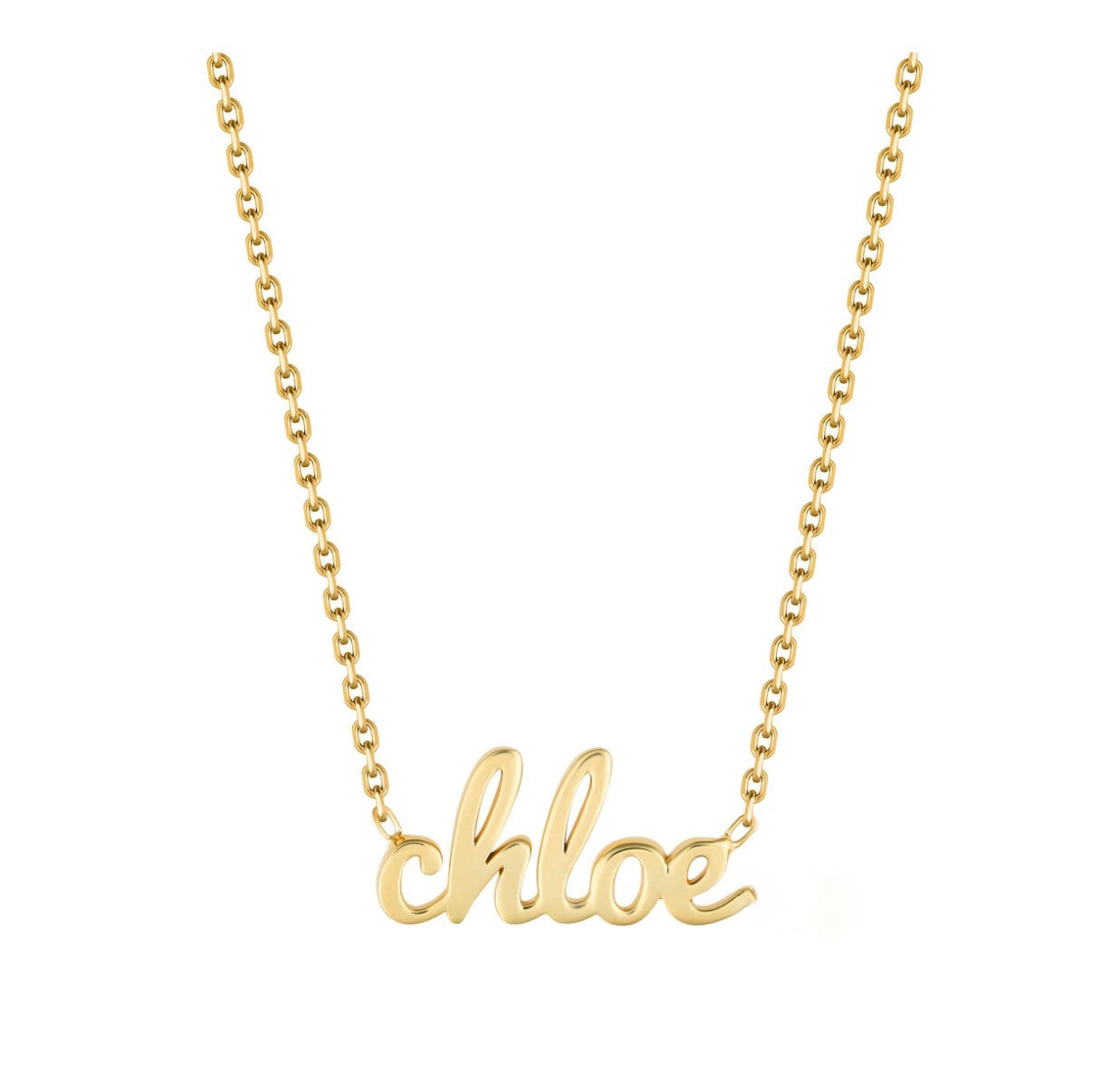 Small Gold Script Name Necklace