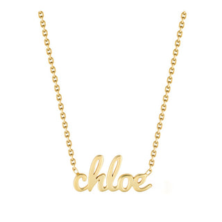 Small Gold Script Name Necklace