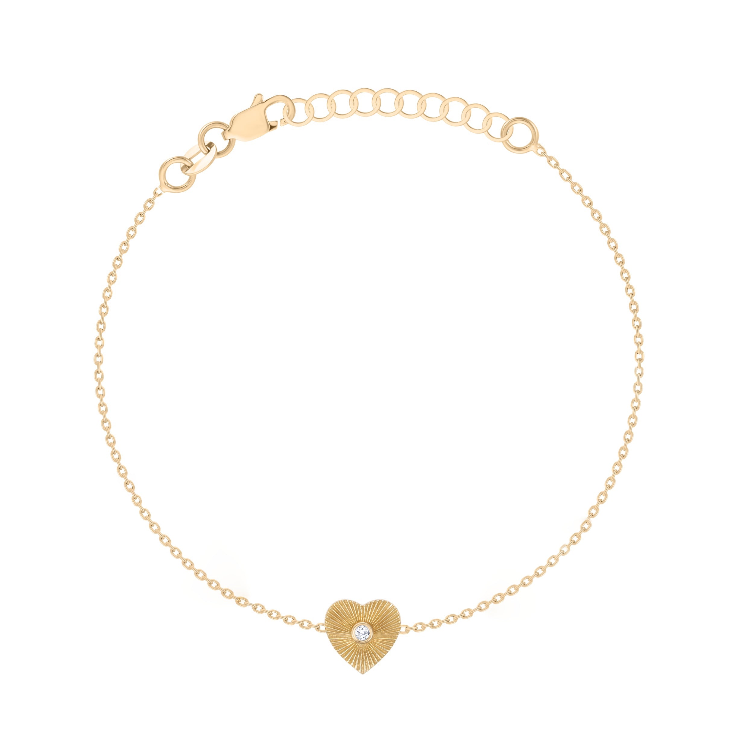 Fluted Heart Bracelet