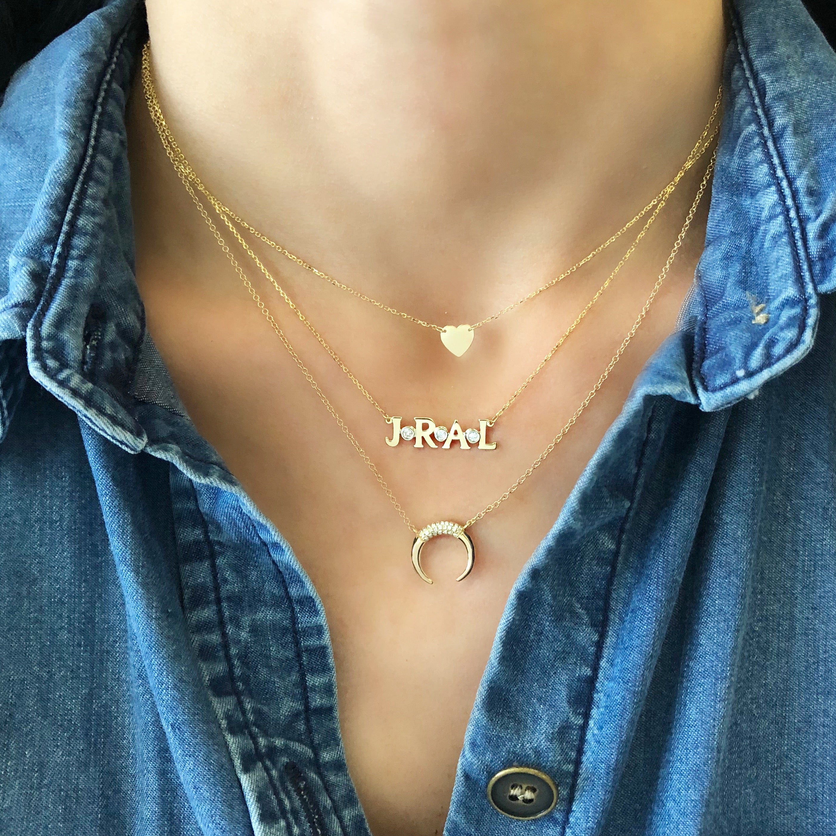 Initials and Diamond Necklace