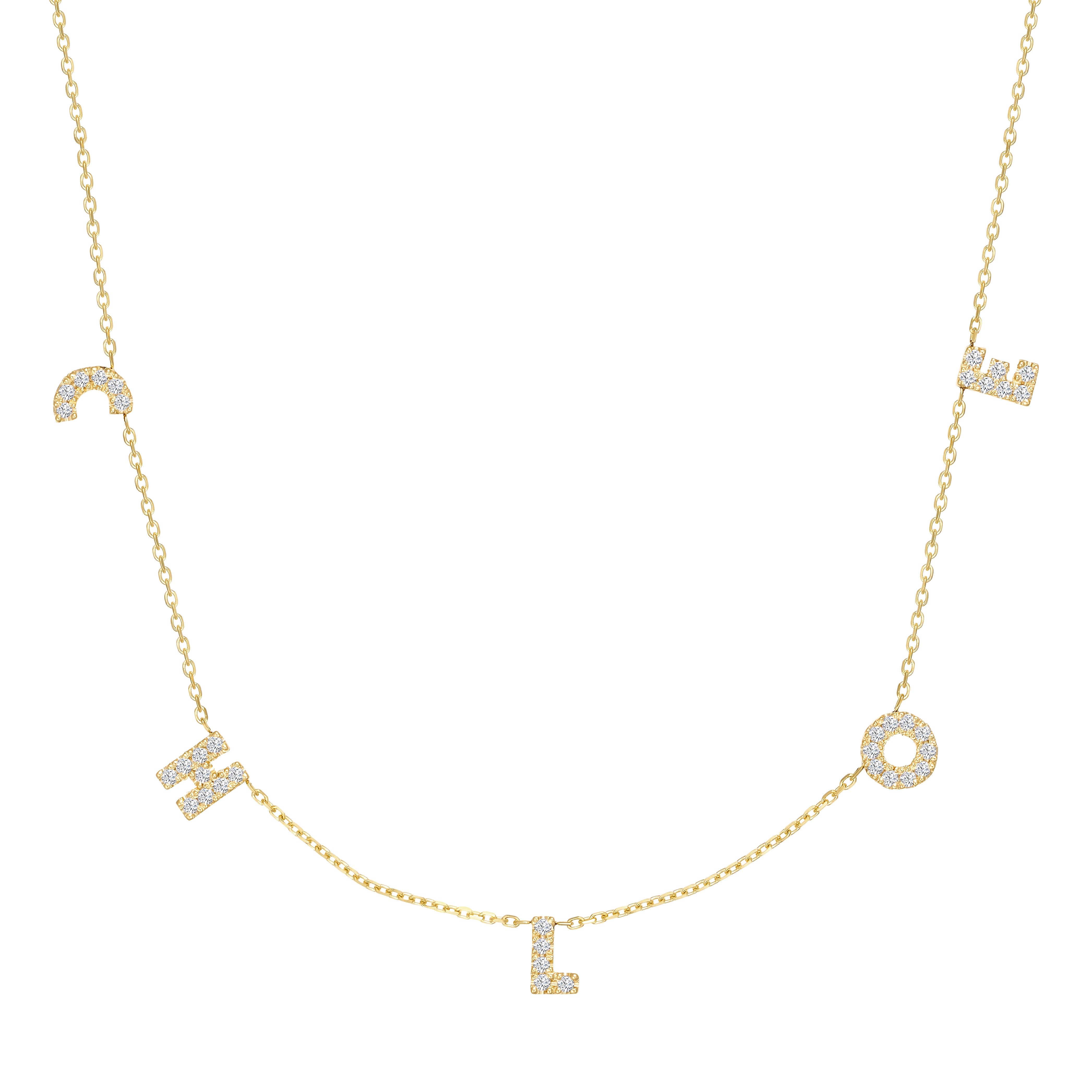 Diamond Uppercase Name Necklace