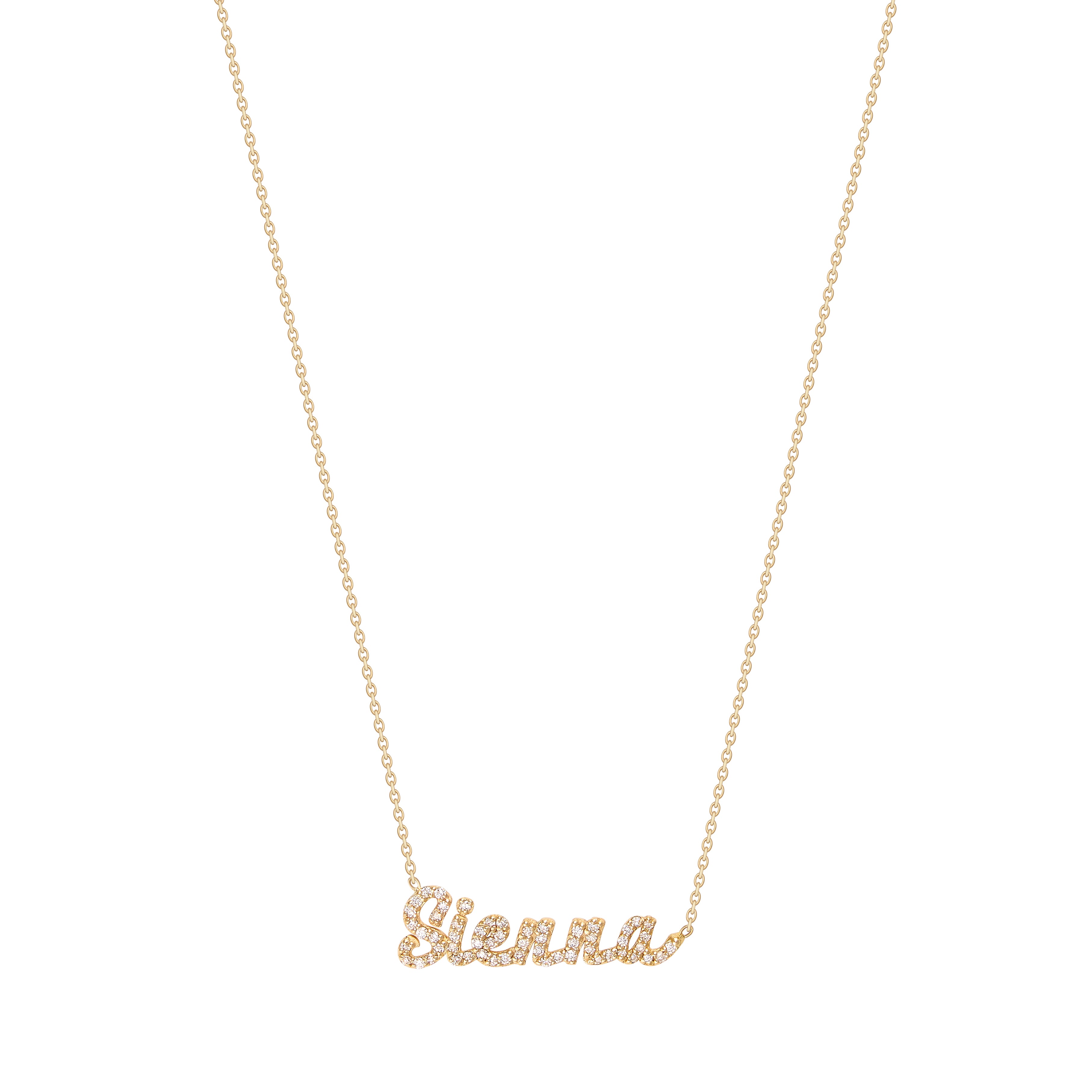 Small Script Diamond Name Necklace - font #2