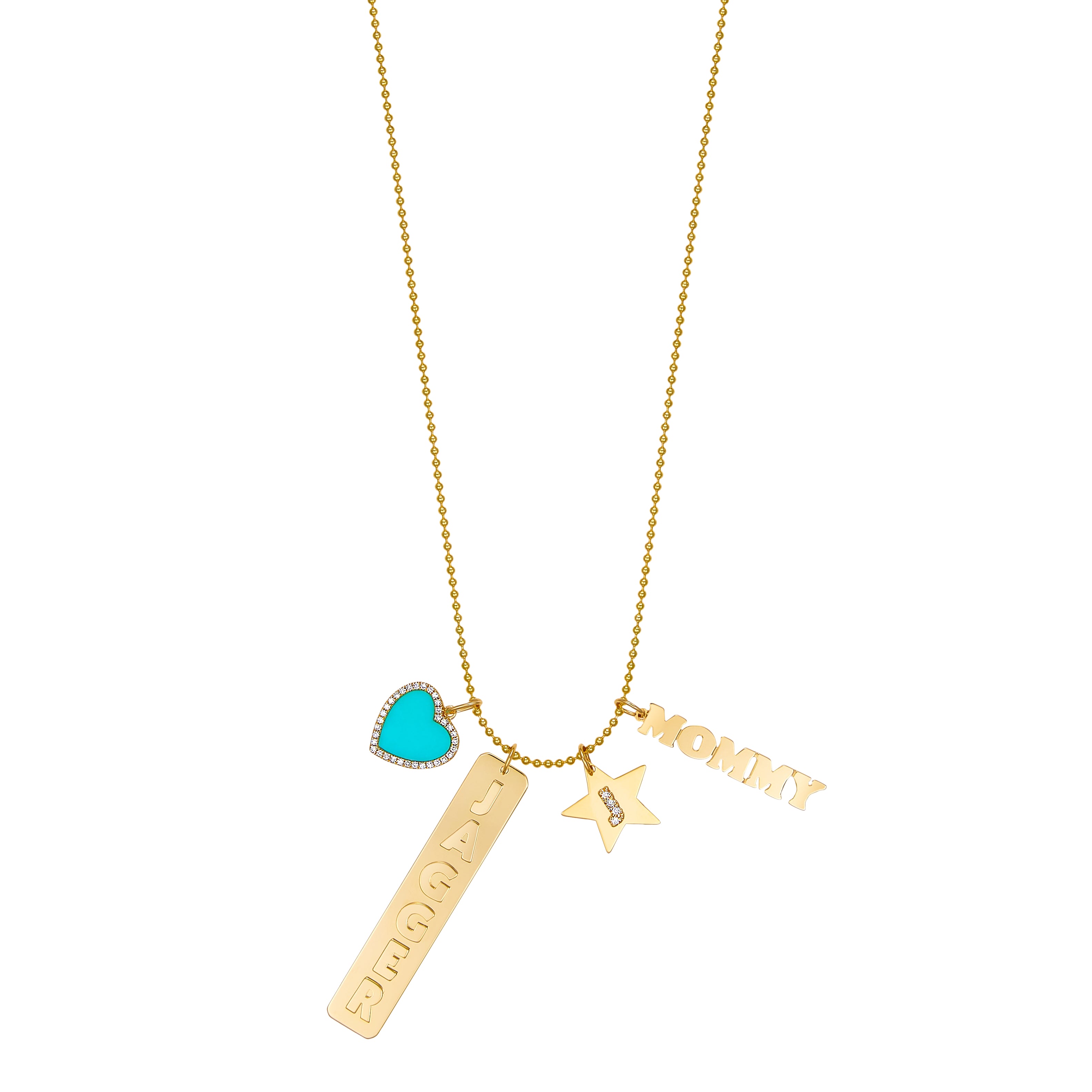 Star Charm With Raised Letters