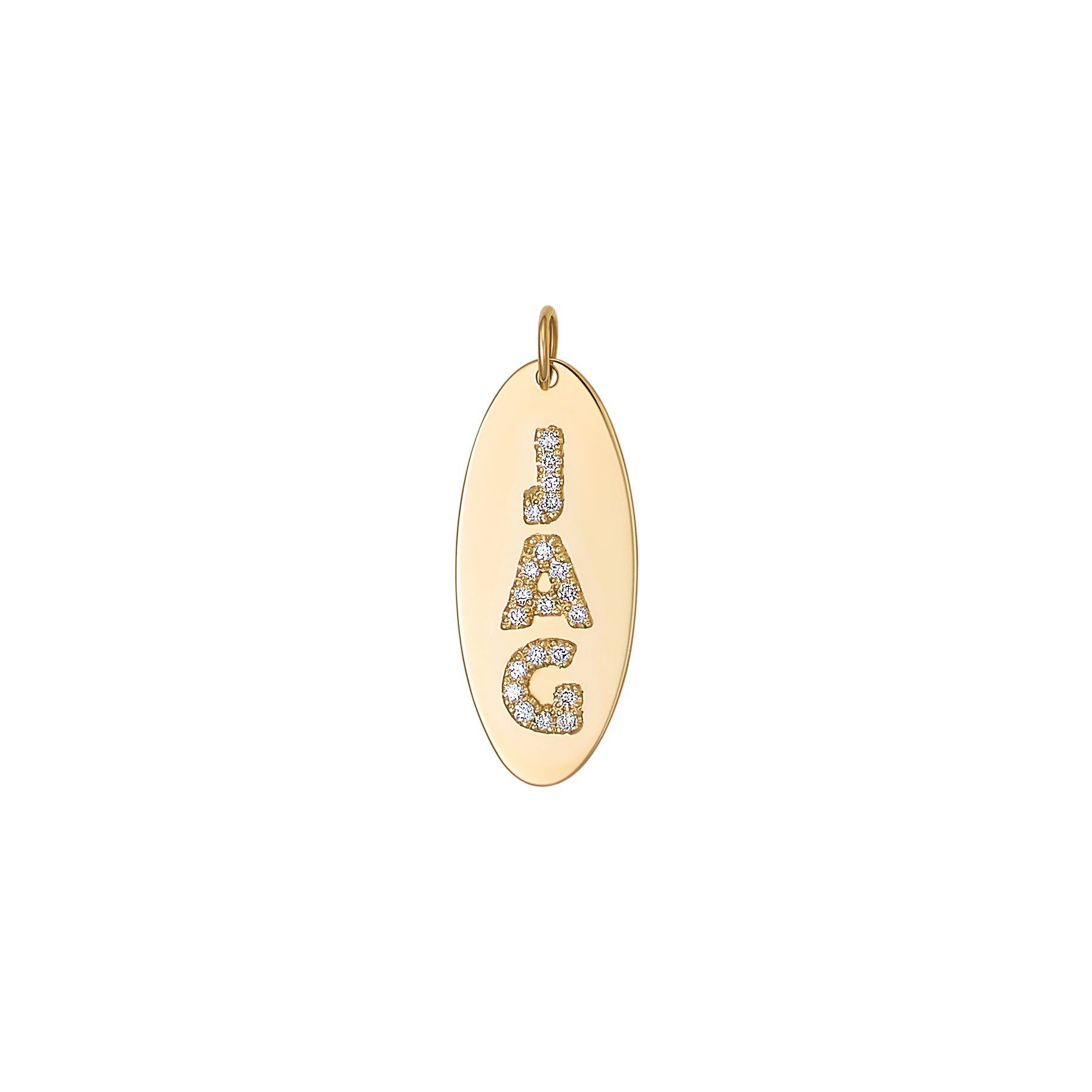 Oval Charm With Raised Letters