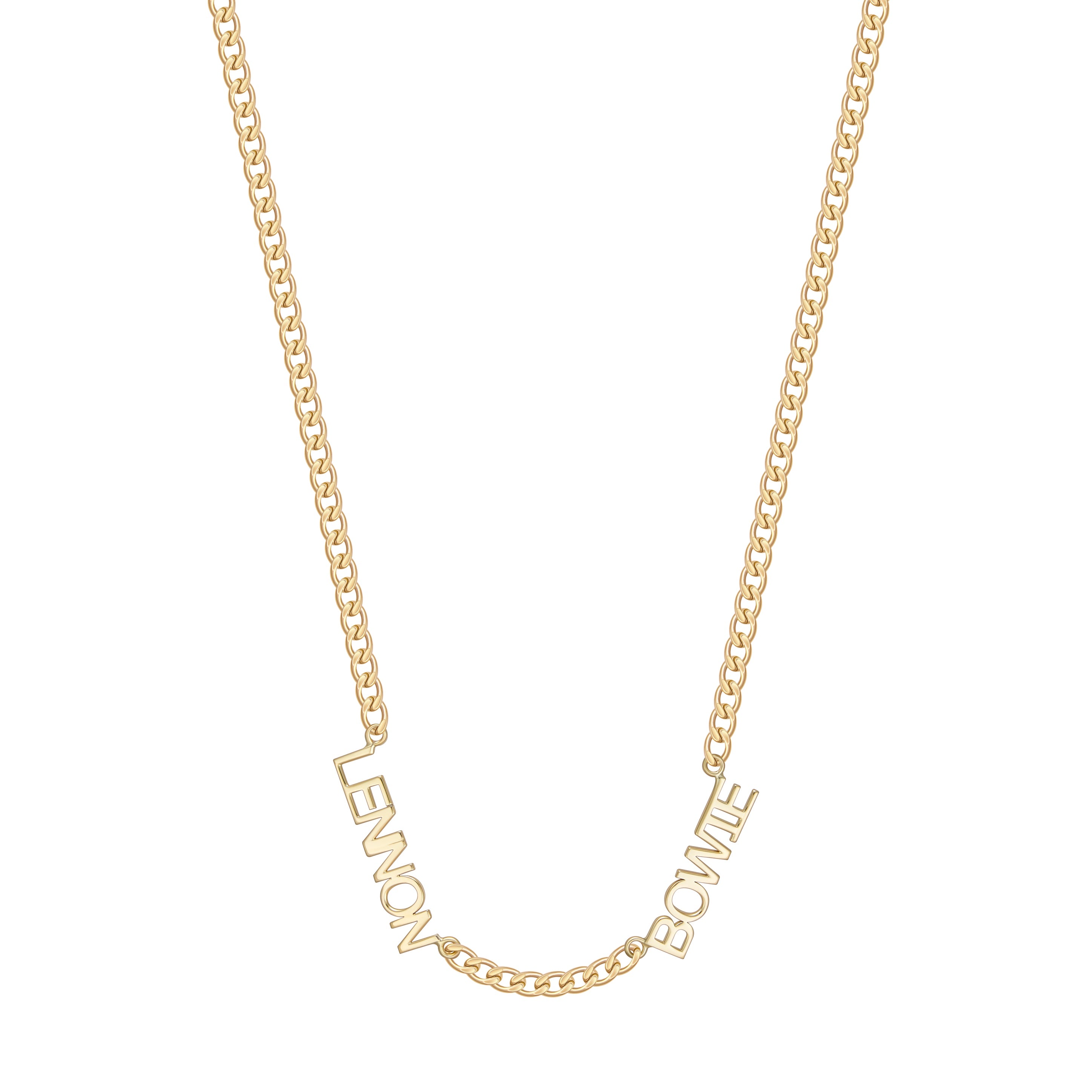Small Cuban Link Multi Name Necklace