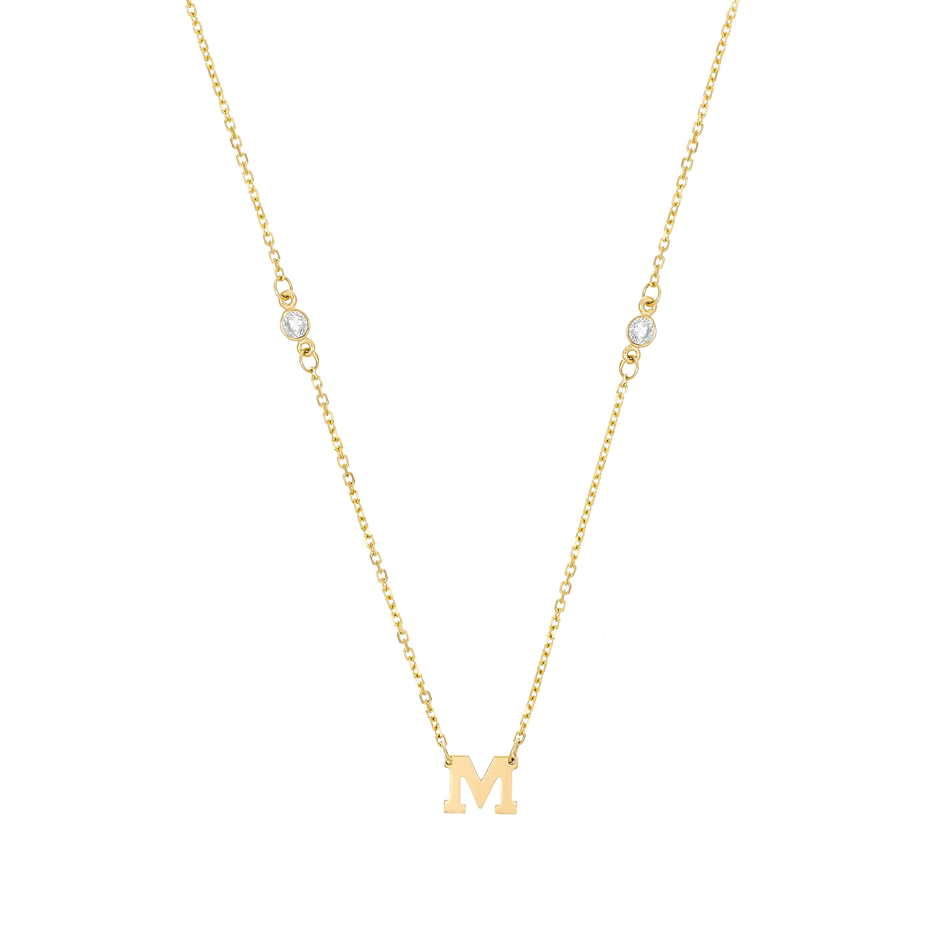 Mini Initial + 2 Diamonds