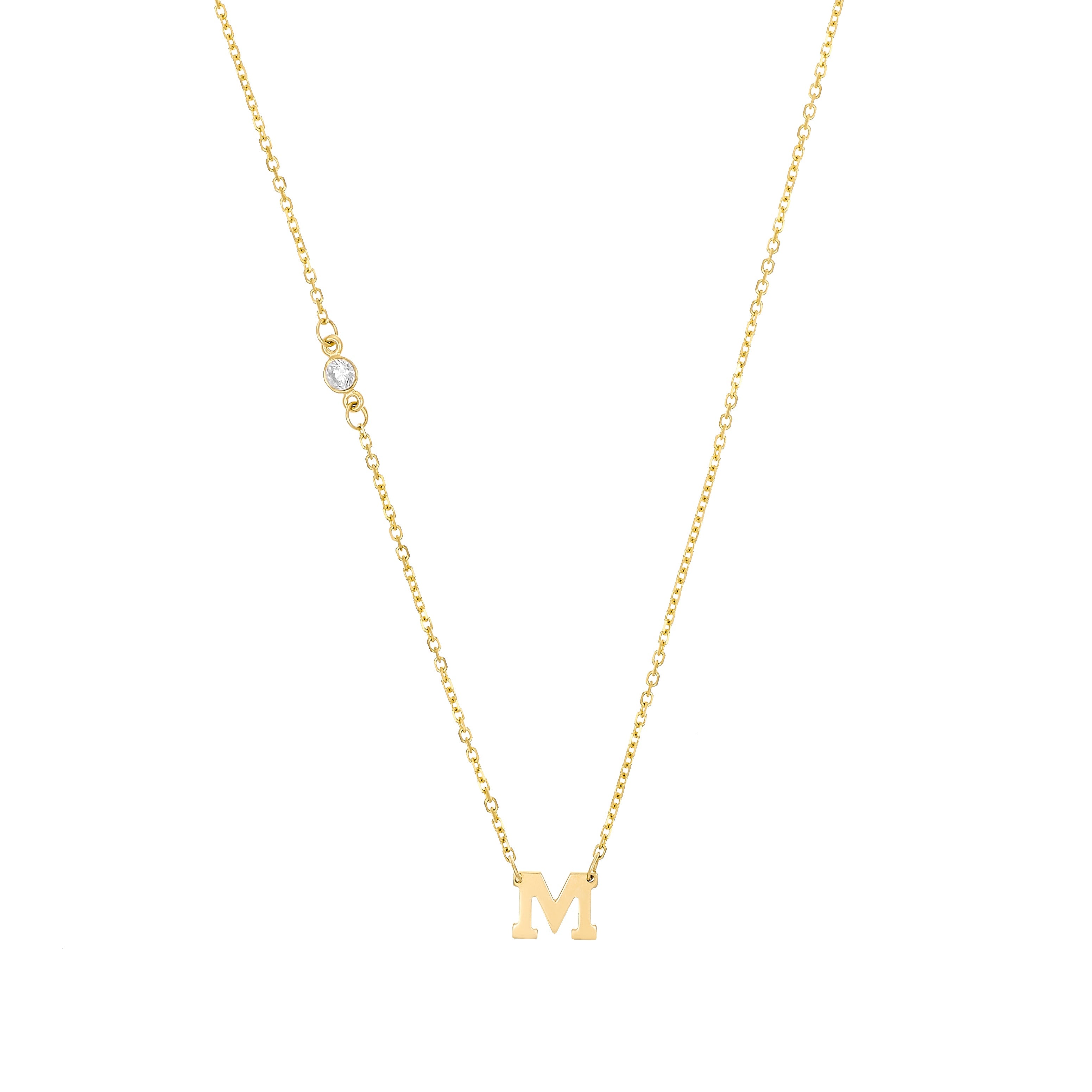 Mini Initial + Diamond- Diamond Accent with Mini Initial- Lola James Jewelry 