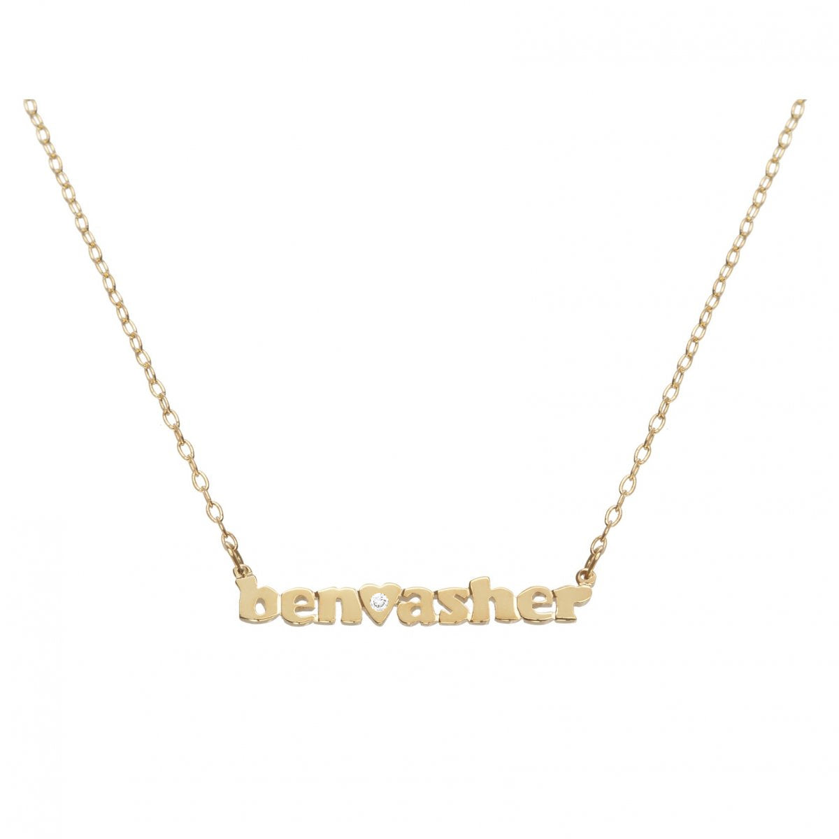 Mini Me Double Name Diamond In Heart - Personalized Necklace - Lola James Jewelry